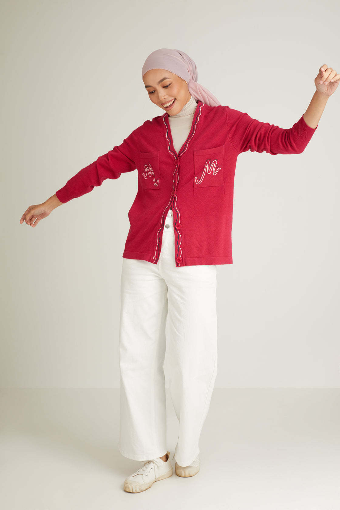 Chéri Fuchsia Wool Cardigan for Women