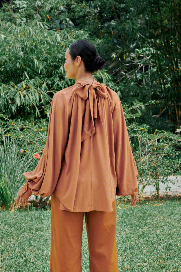 Elsie Light Brown Long Sleeve Top