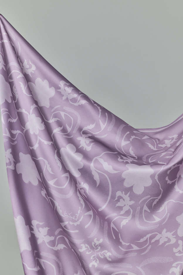 Hanna Purple Satin Square Scarf