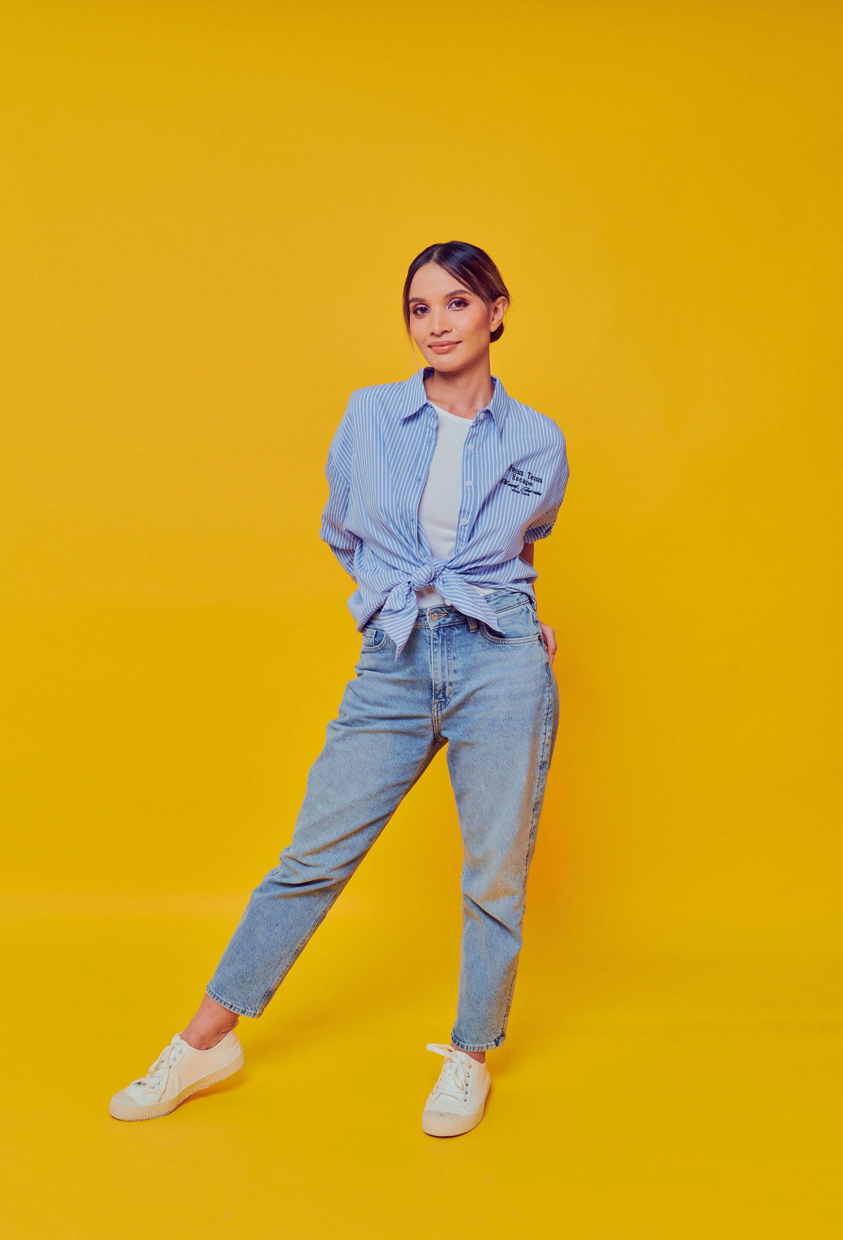 Dream Team Blue Oversized Striped Shirt