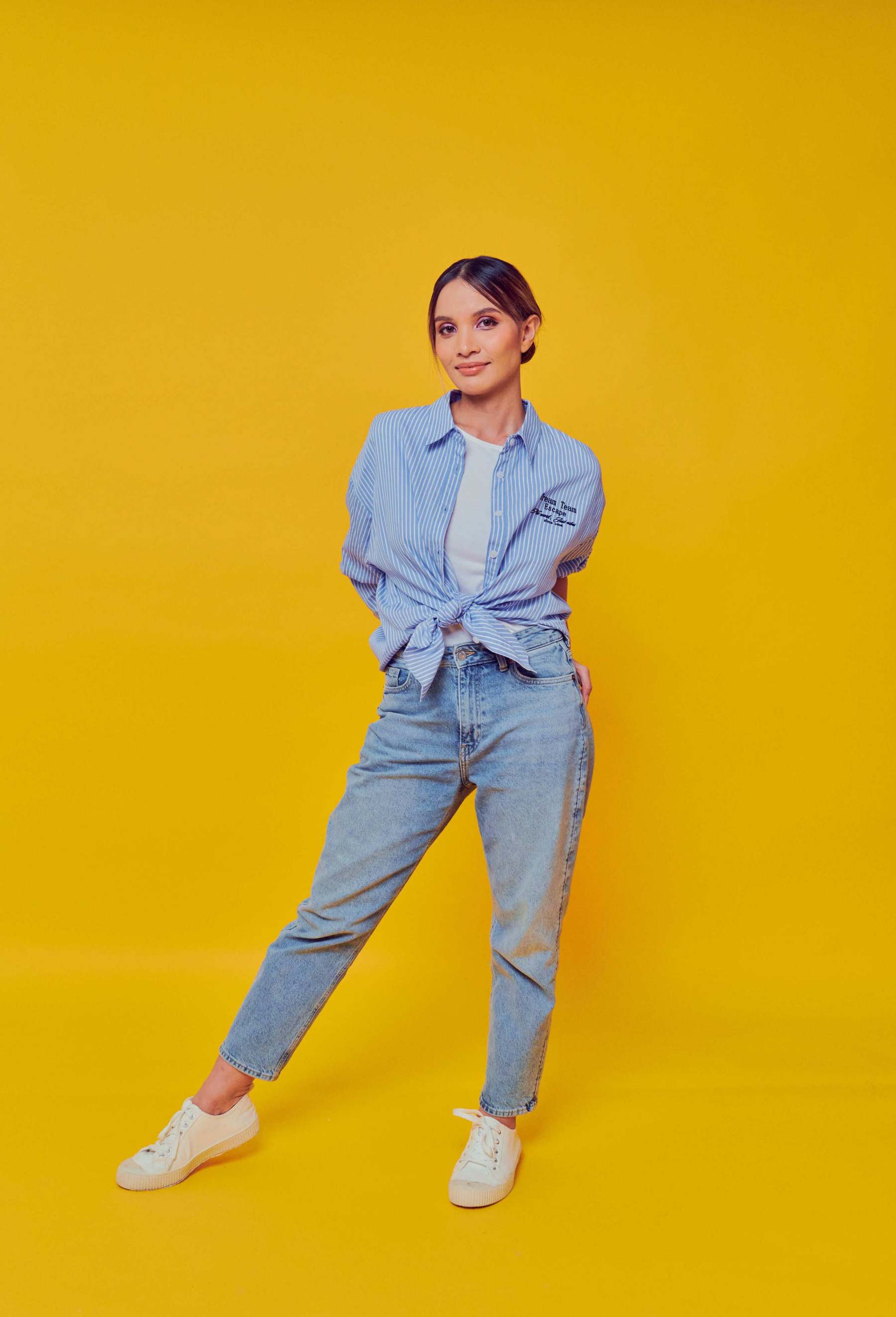 Dream Team Blue Oversized Striped Shirt