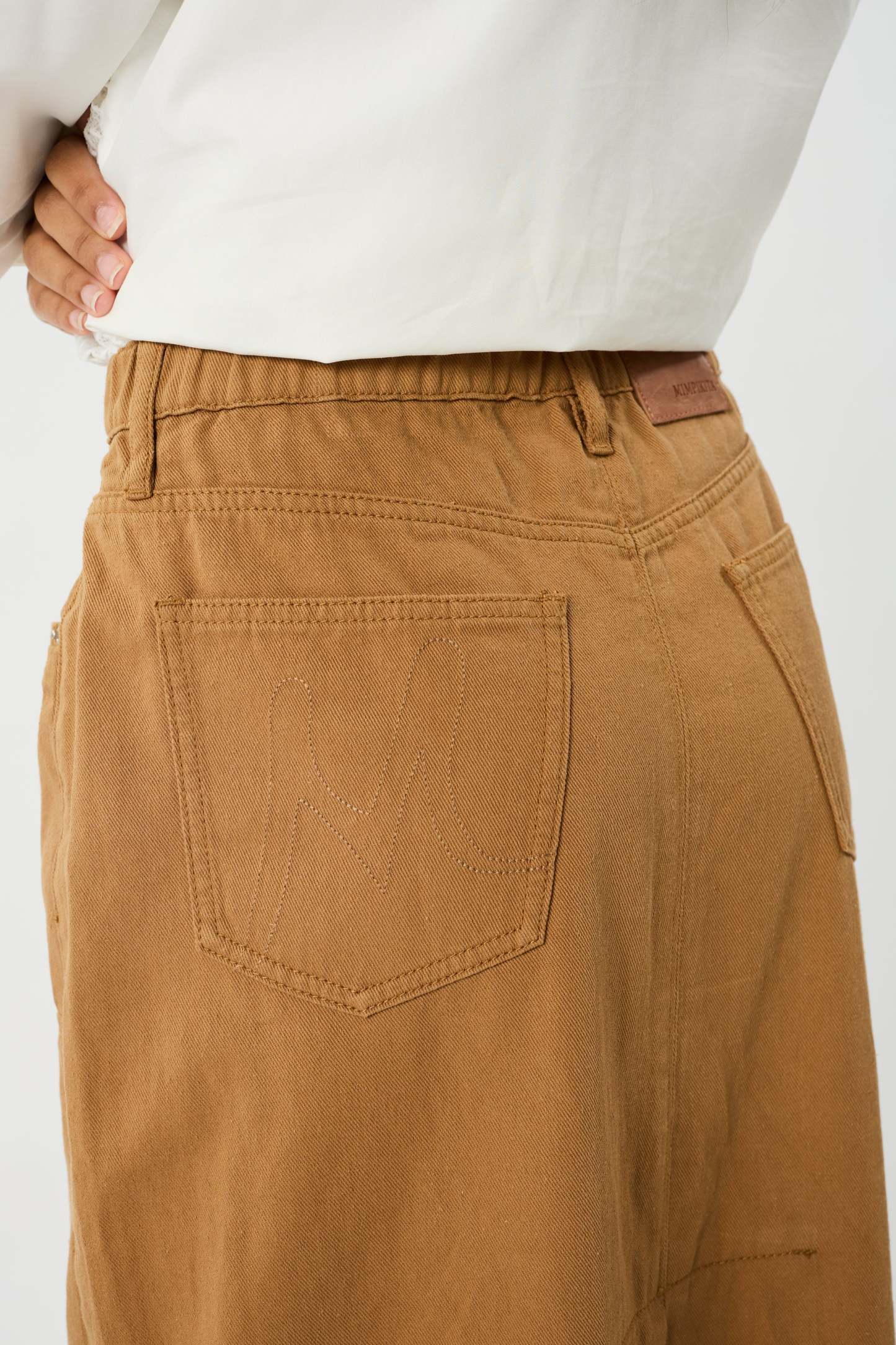 Helena Khaki Denim Skirt