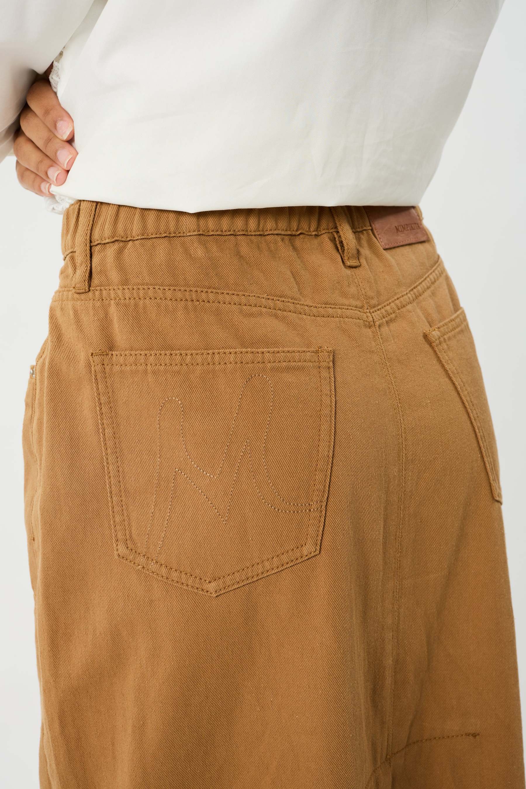 Helena Khaki Denim Skirt