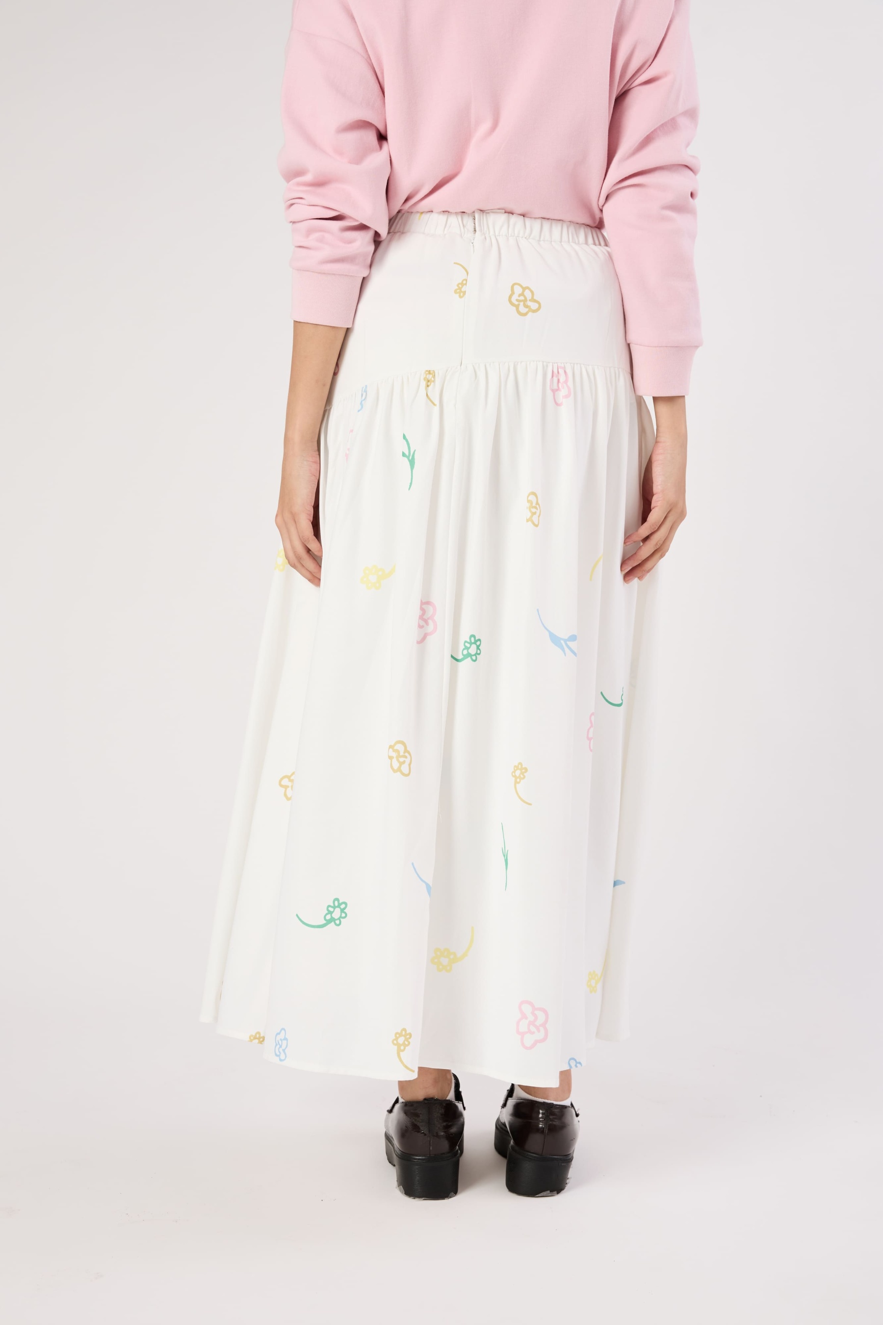 Charlotte White Floral Printed Skirt