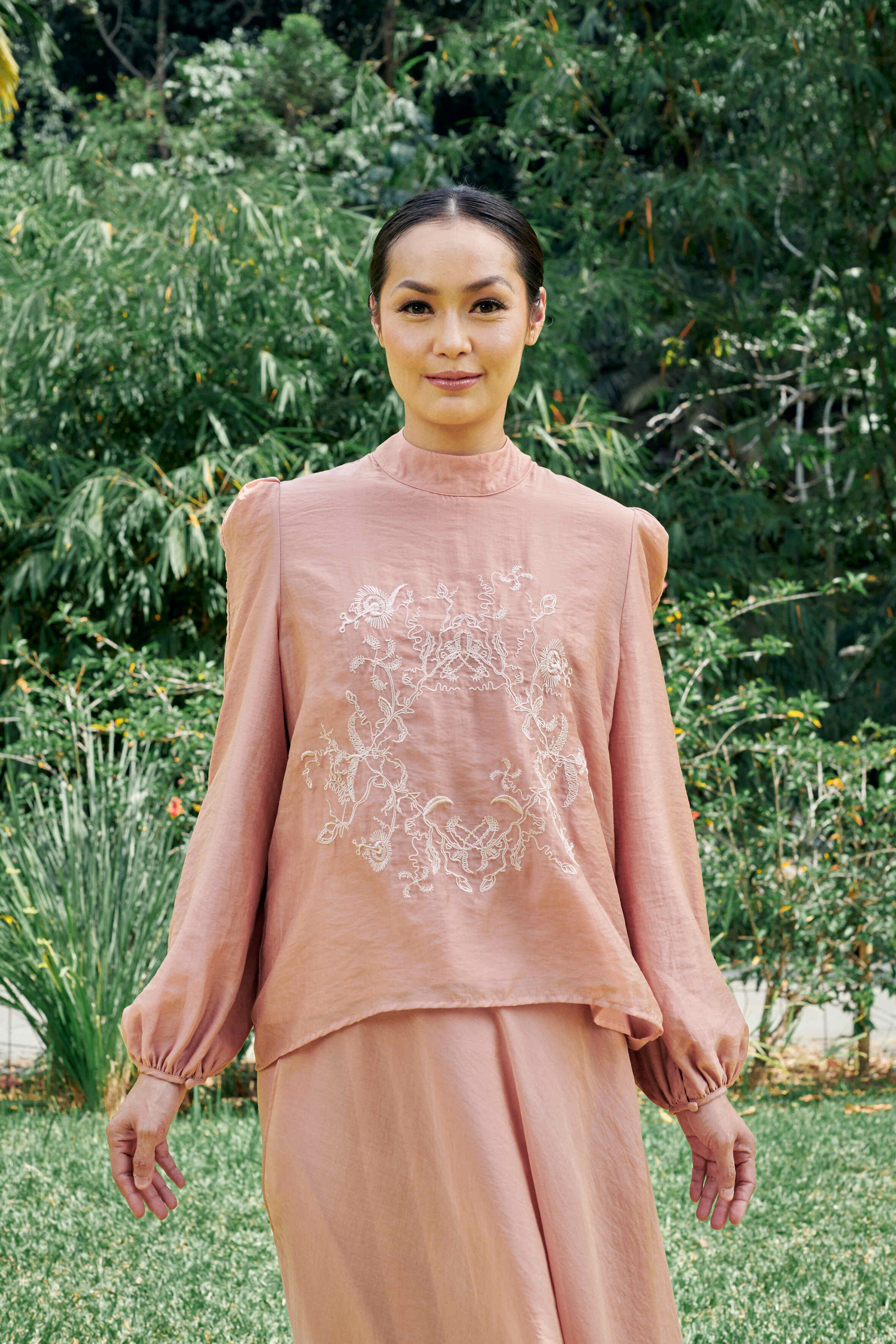 Asha Rose Brown Long Sleeve Top
