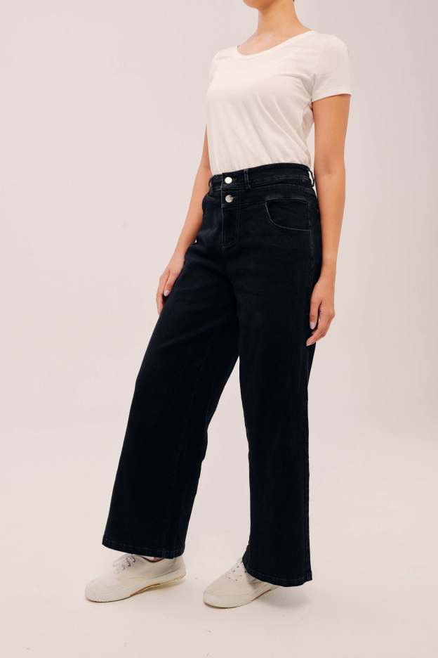Good Black Wideleg Silhouette Jeans
