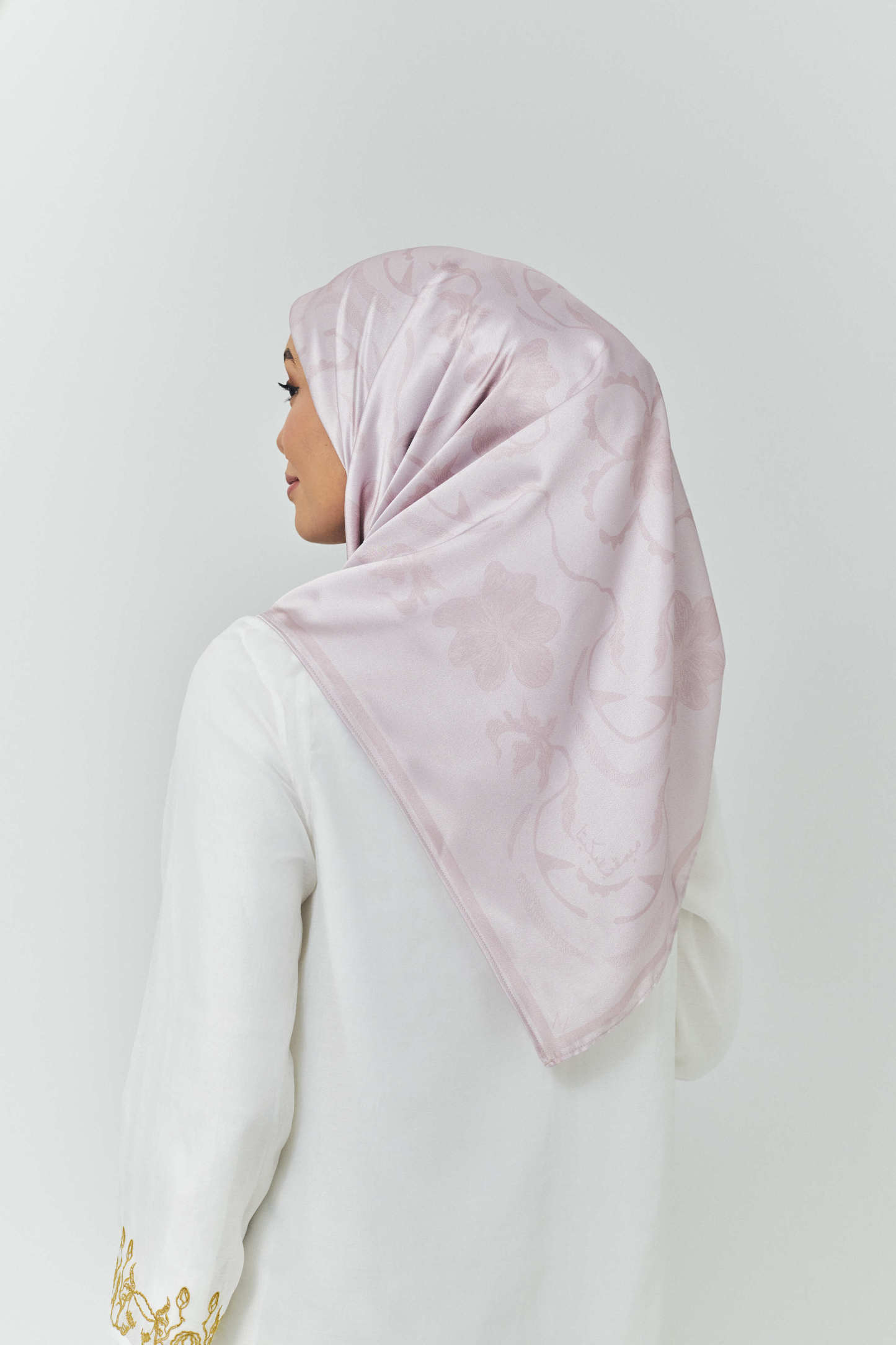 Hanna Dusty Pink Satin Square Scarf