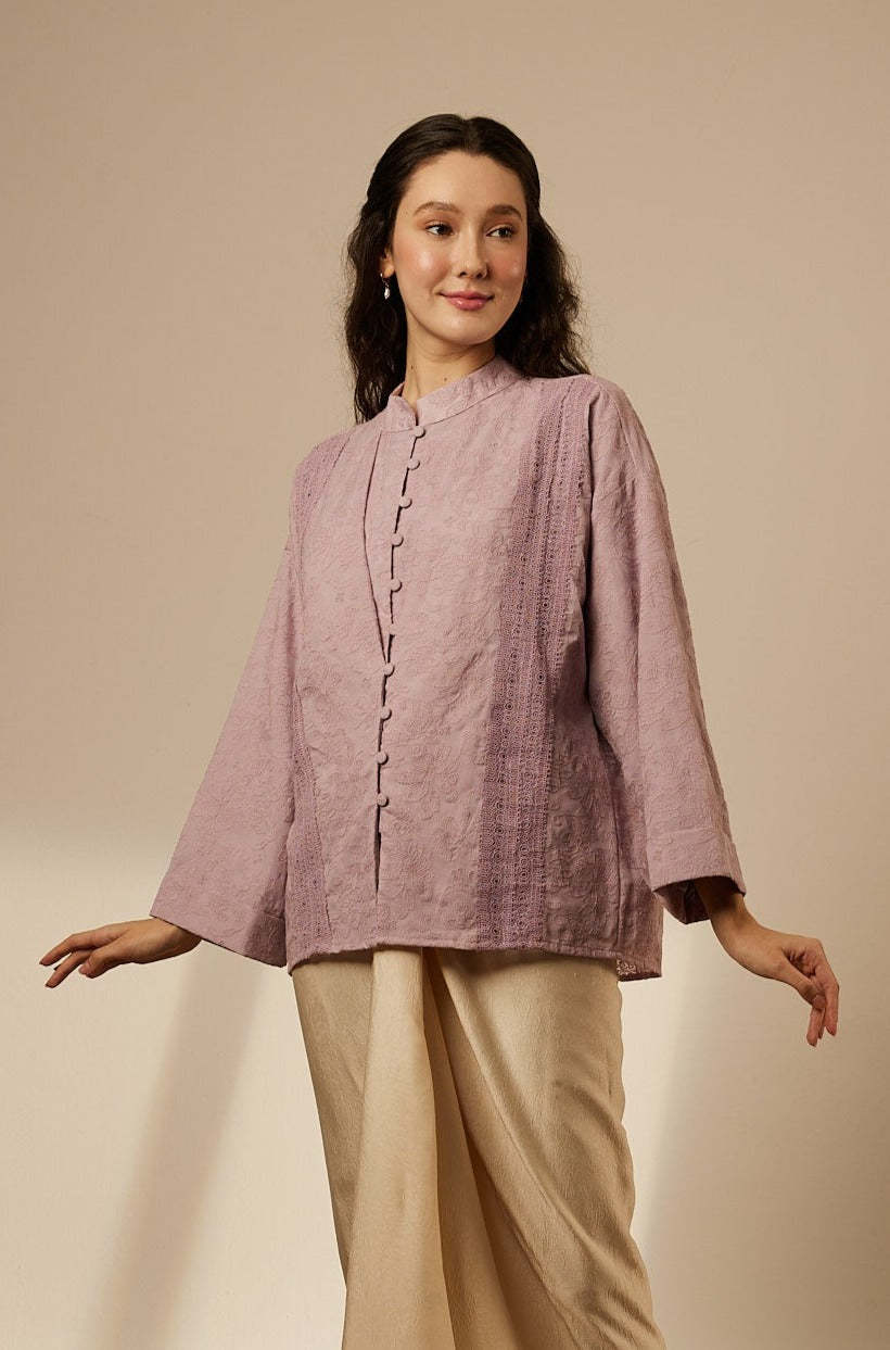 Iris Mauve Lace Top