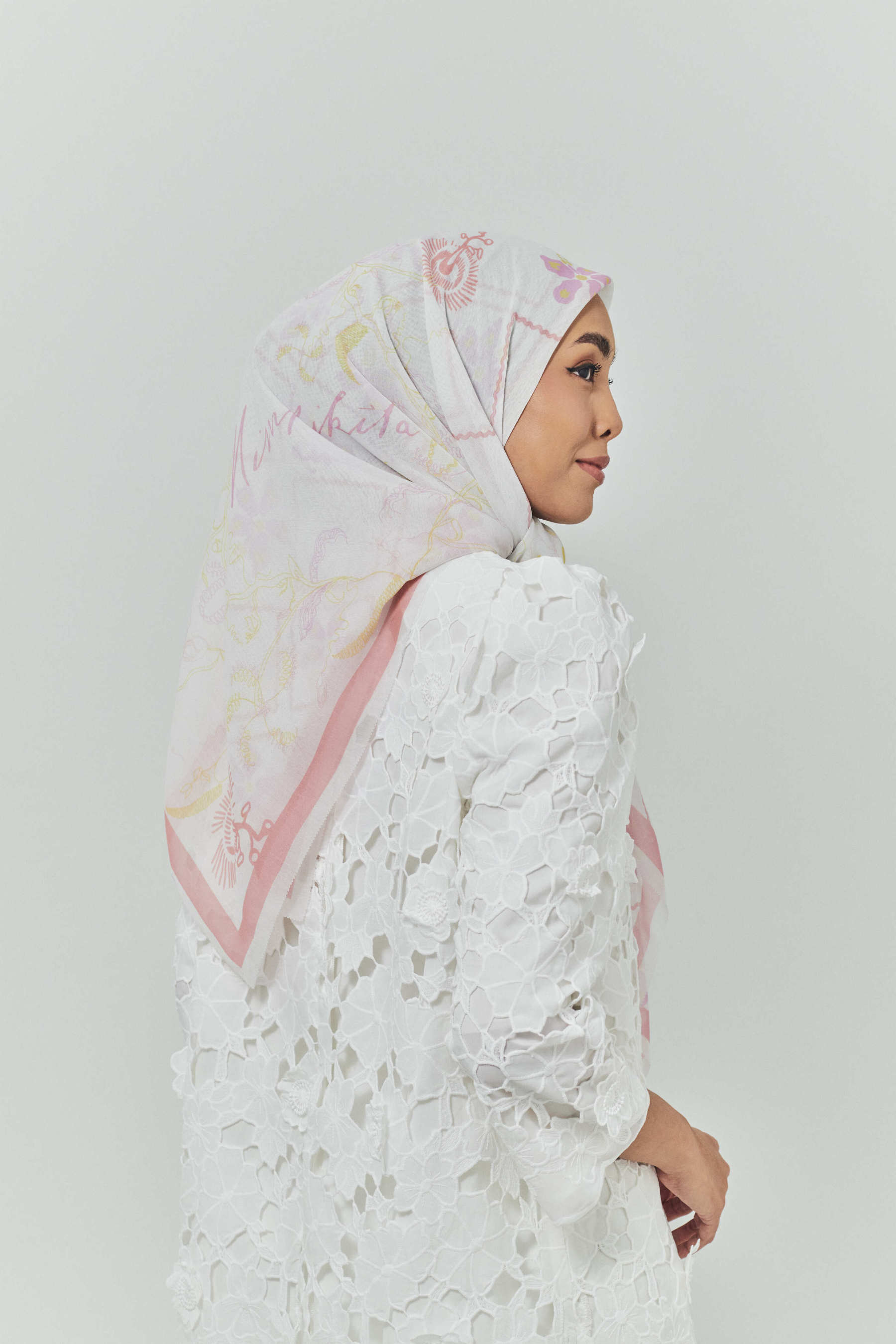 Raia Pressed Rose Voile Scarf