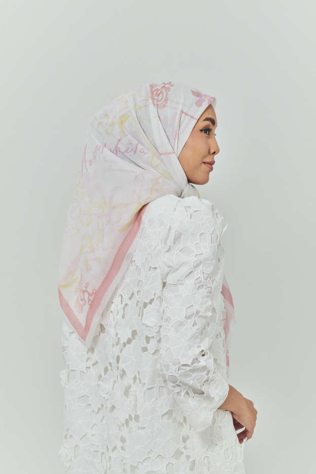 Raia Pressed Rose Voile Scarf