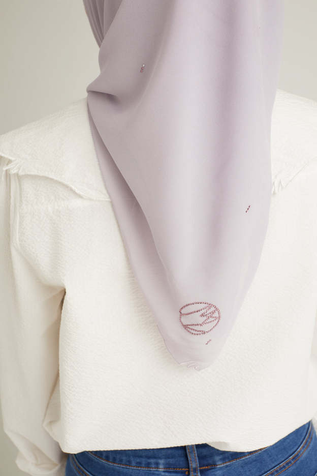 Clara Lilac Grey Head Scarf 