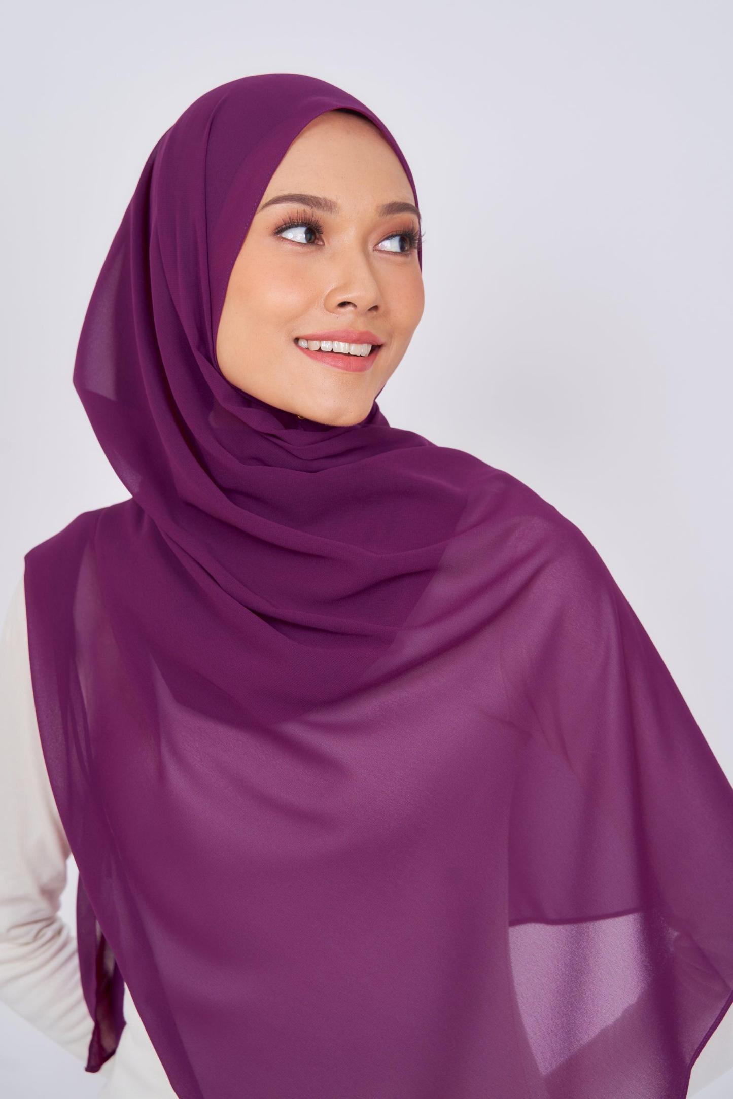 Women's  Chiffon Shawl in Burgundy