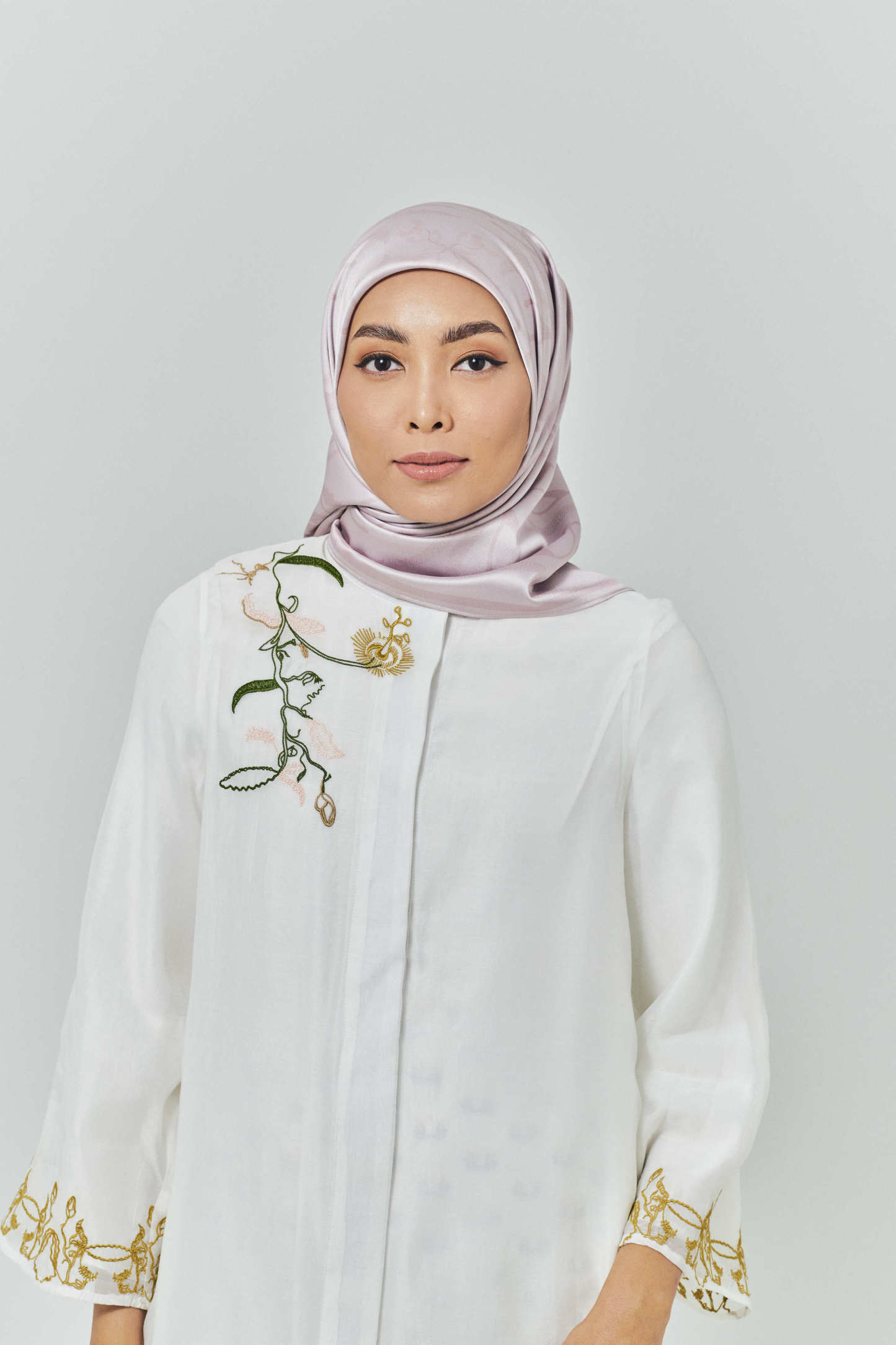 Hanna Dusty Pink Satin Square Scarf
