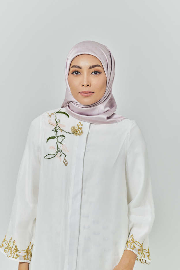 Hanna Dusty Pink Satin Square Scarf