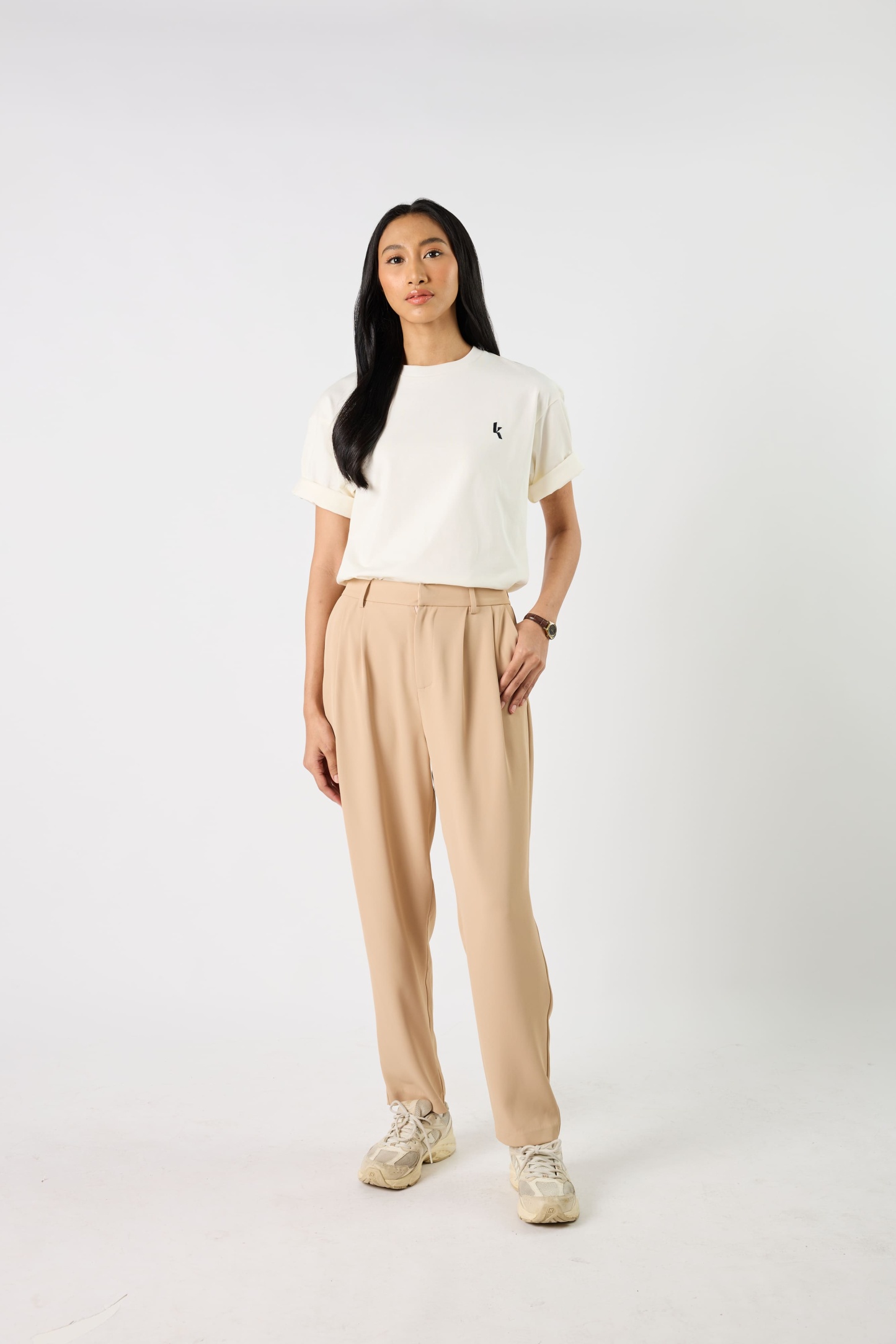Jade Beige Tapered Pants