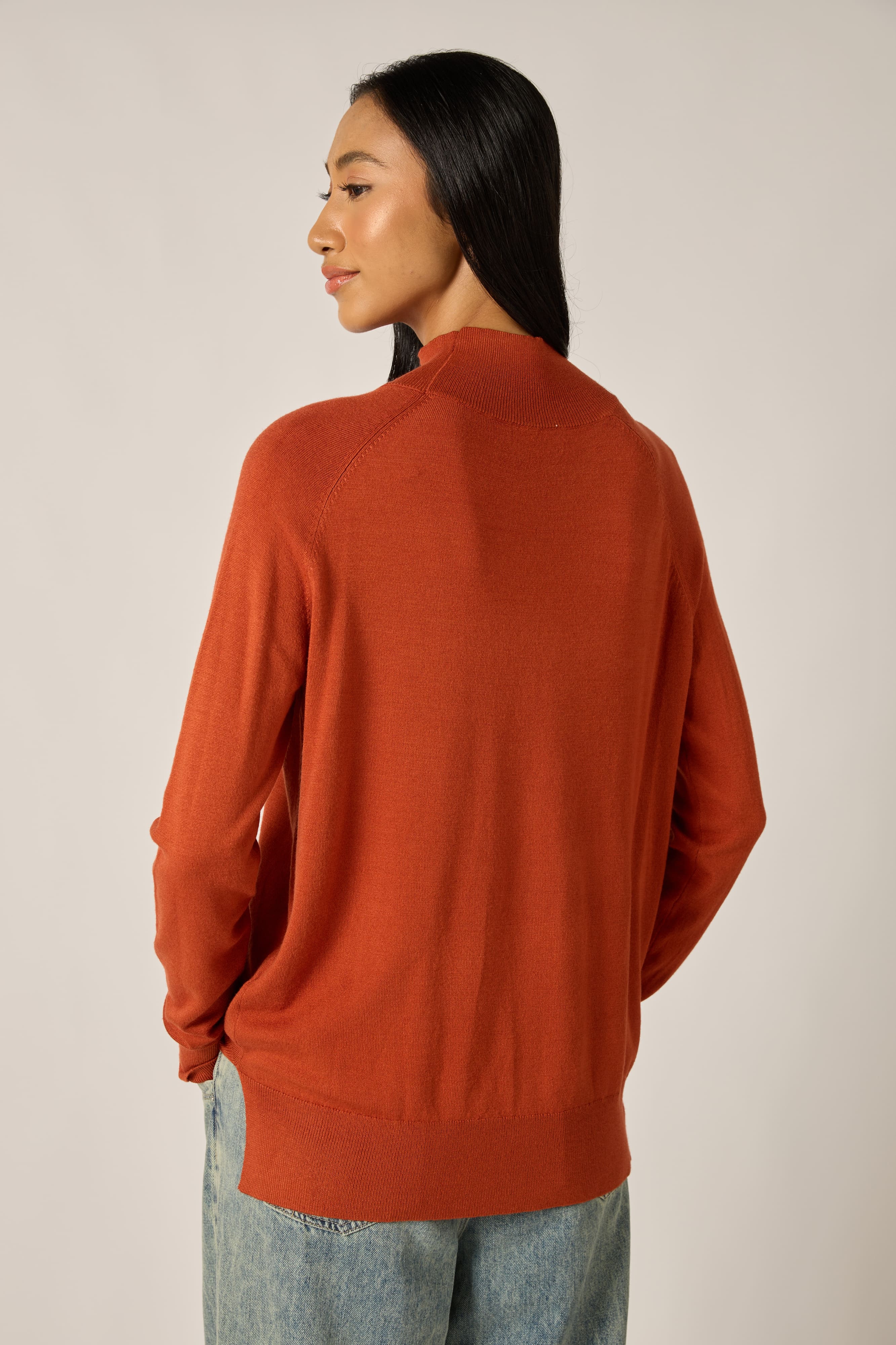 Brick Orange Wool Top - Women's