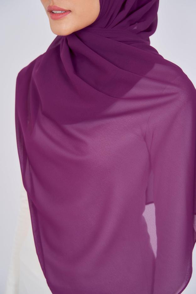 Women's  Chiffon Shawl in Burgundy