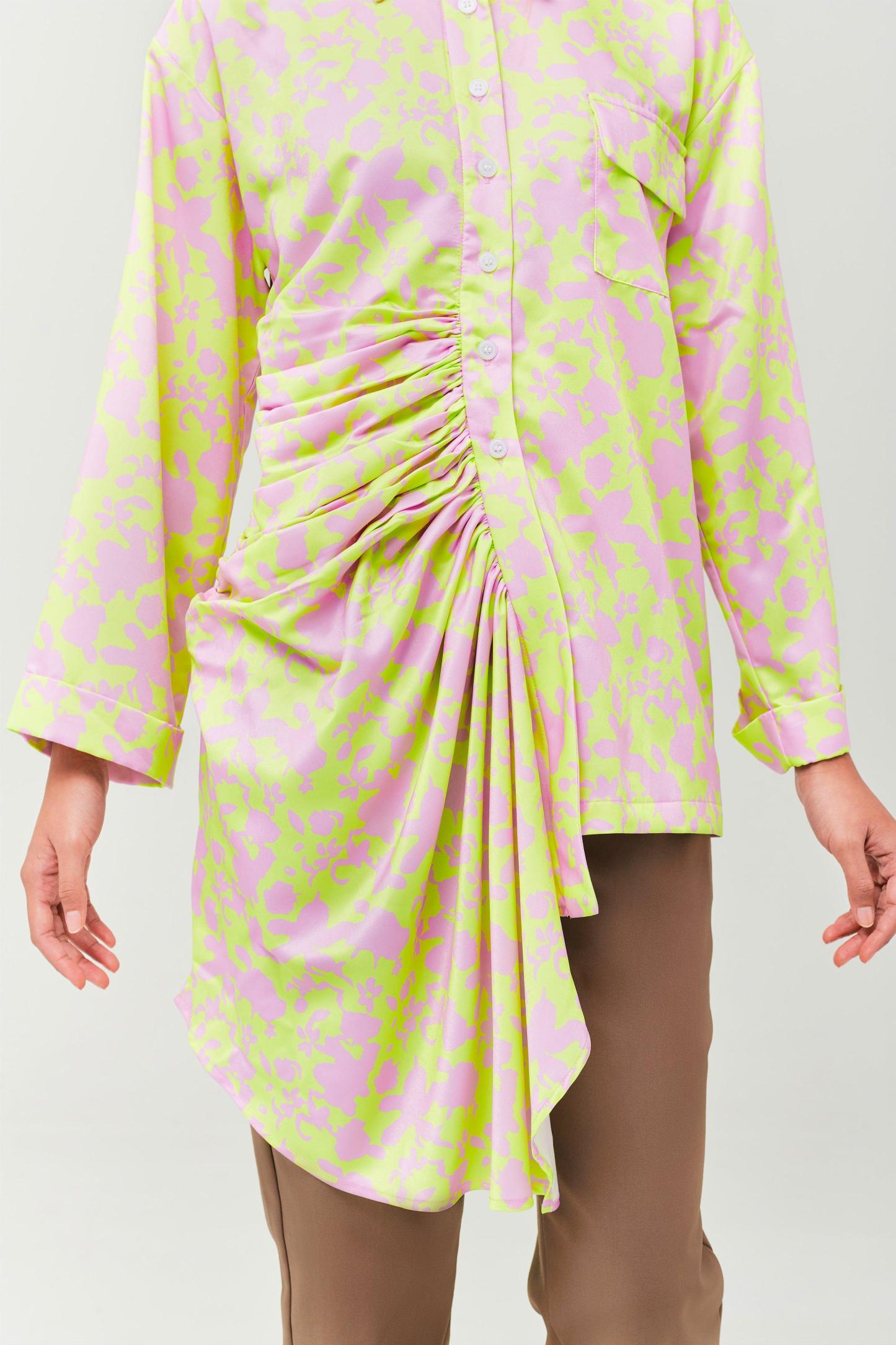 Lime Daffodil Ruched Top - Mimpikita