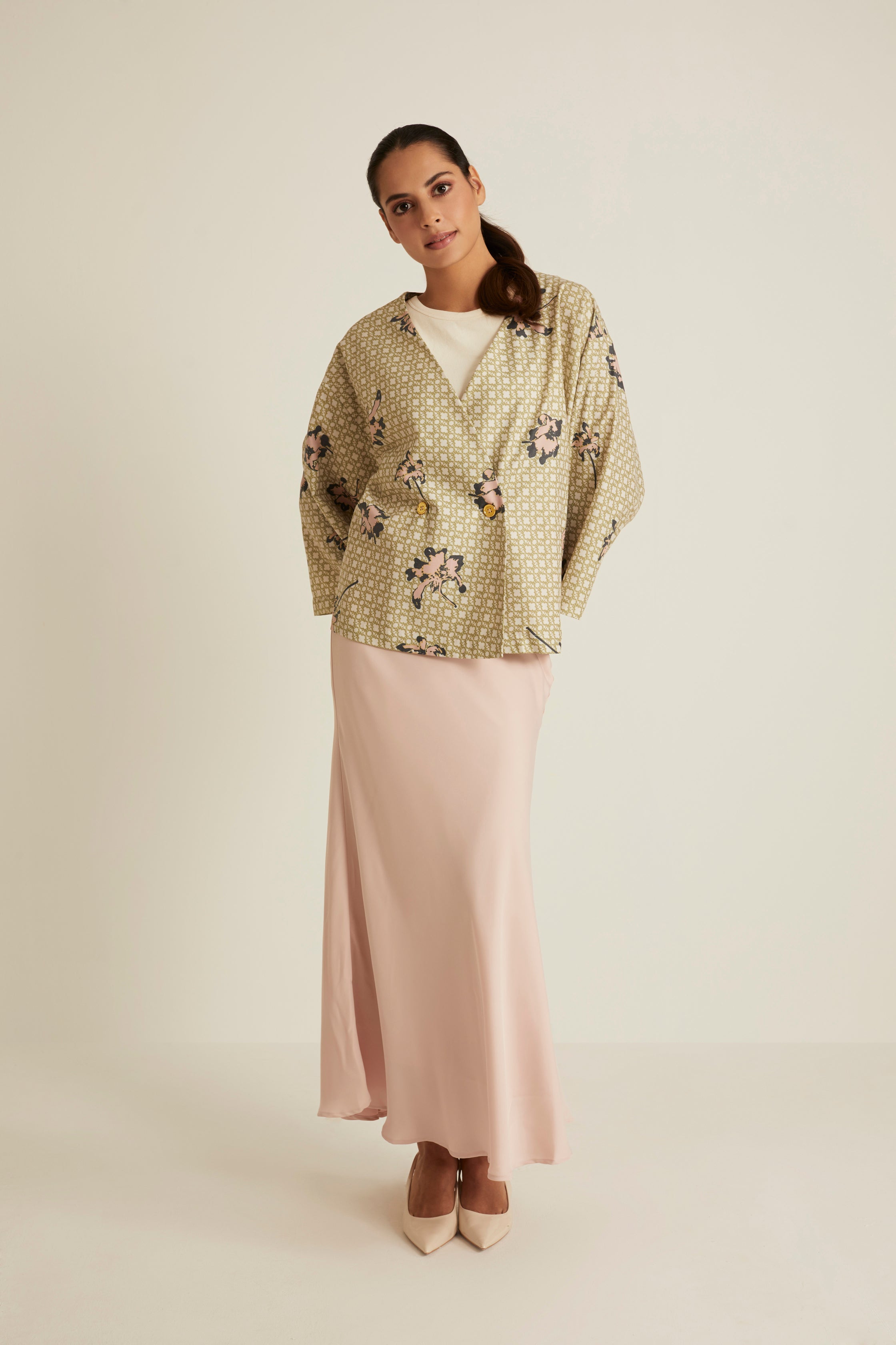 Nara Green Printed Kimono