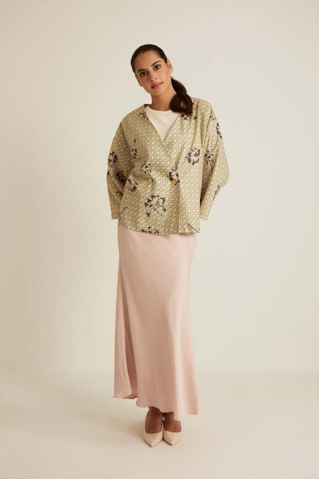 Nara Green Printed Kimono
