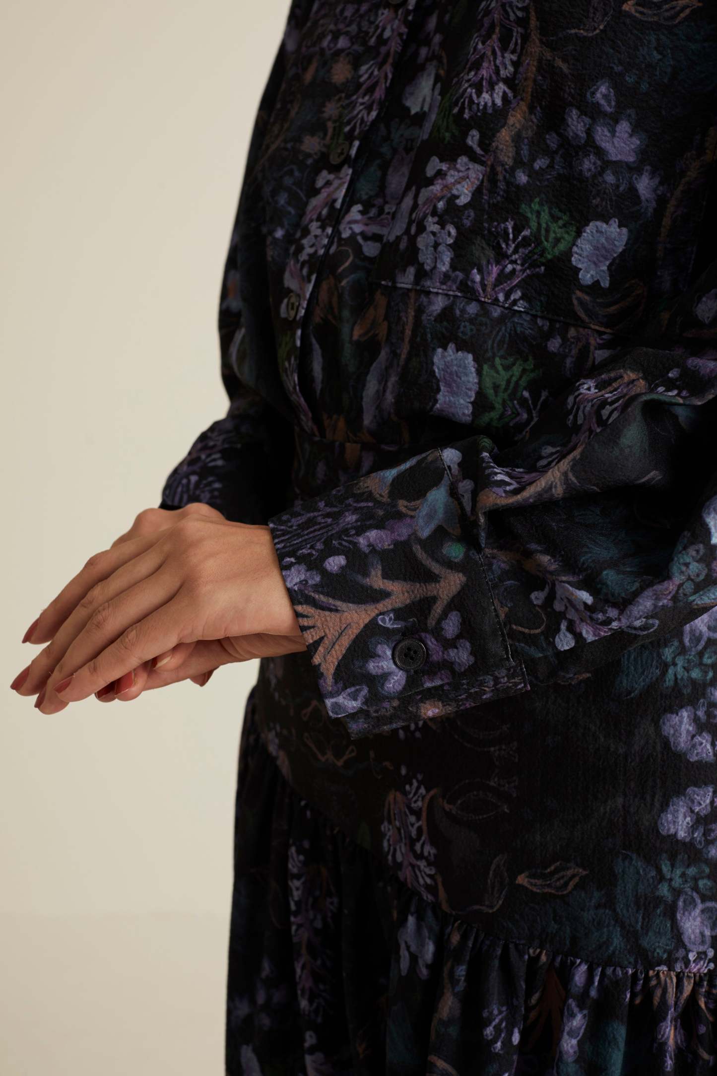 Esme Black Printed Shirt with Long Sleeve