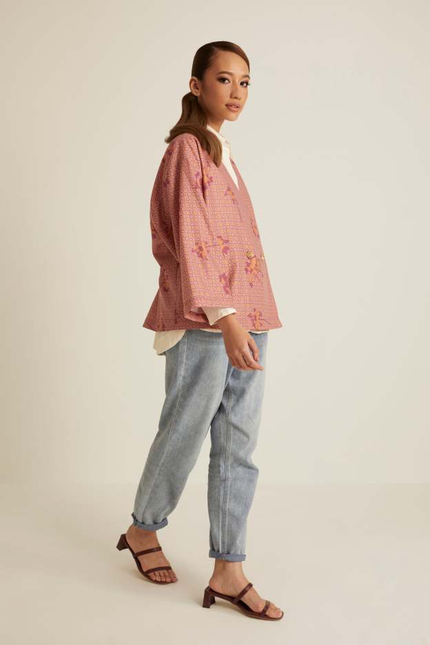 Nara Pink Printed Kimono