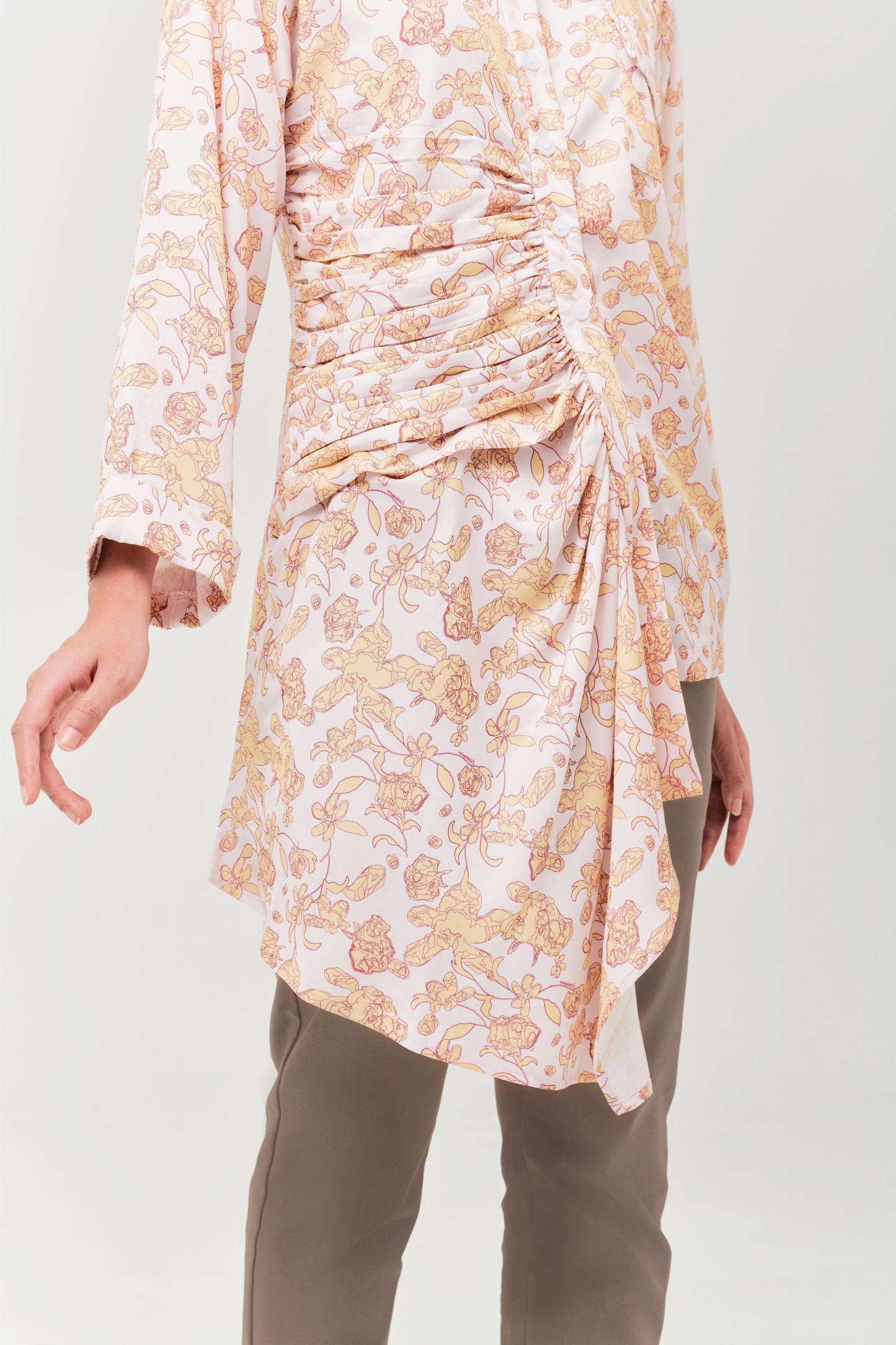 Yellow Daffodil Ruched Top - Mimpikita