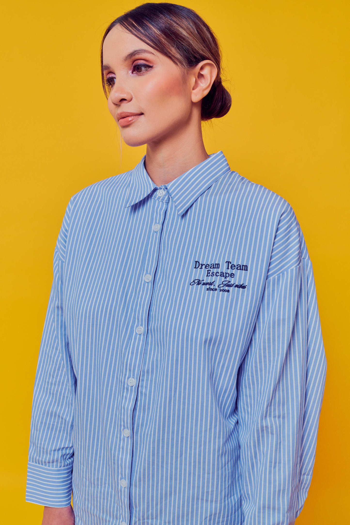 Dream Team Blue Oversized Striped Shirt