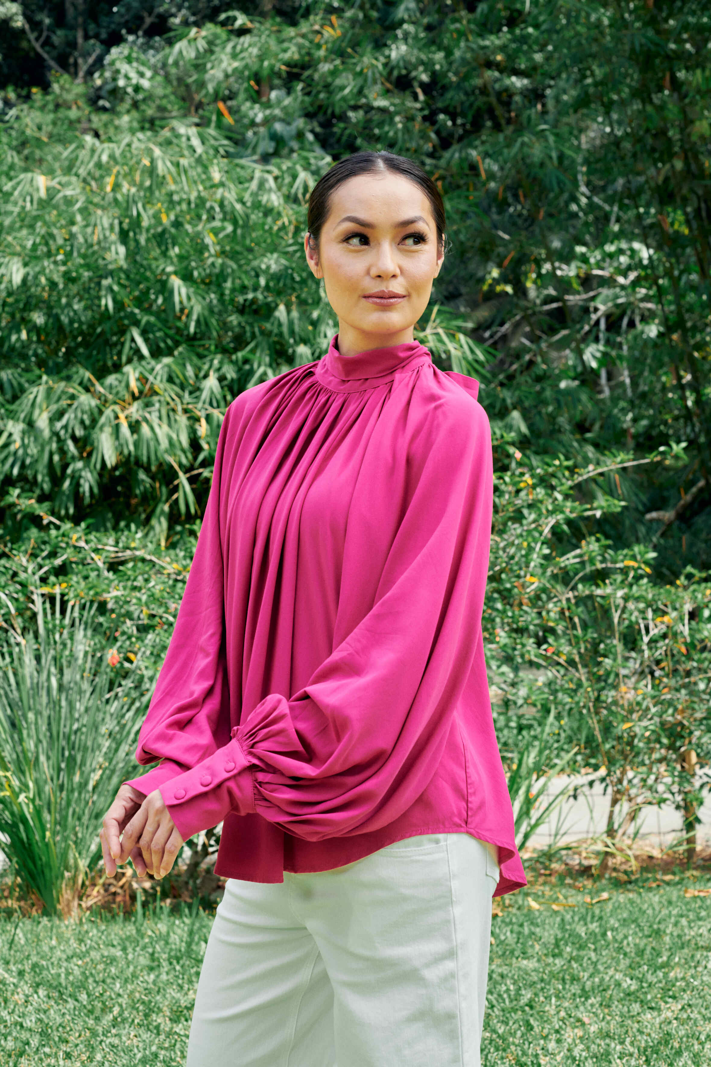 Elsie Magenta Long Sleeve Top