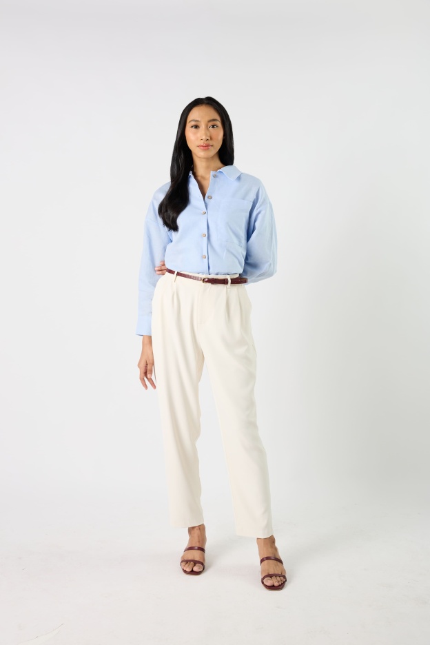 Jade Off-White Tapered Pants