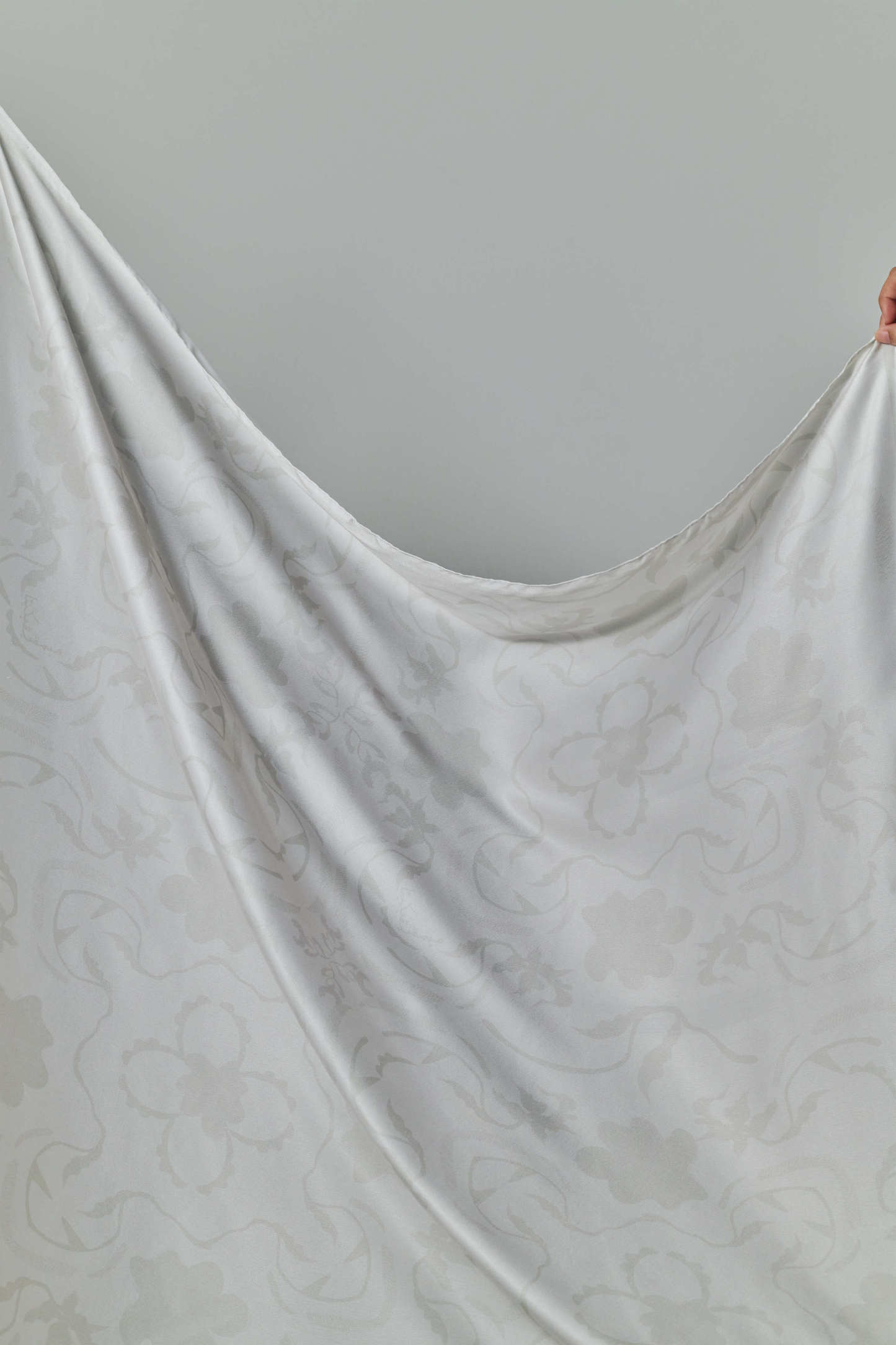 Hanna Ivory Satin Square Scarf