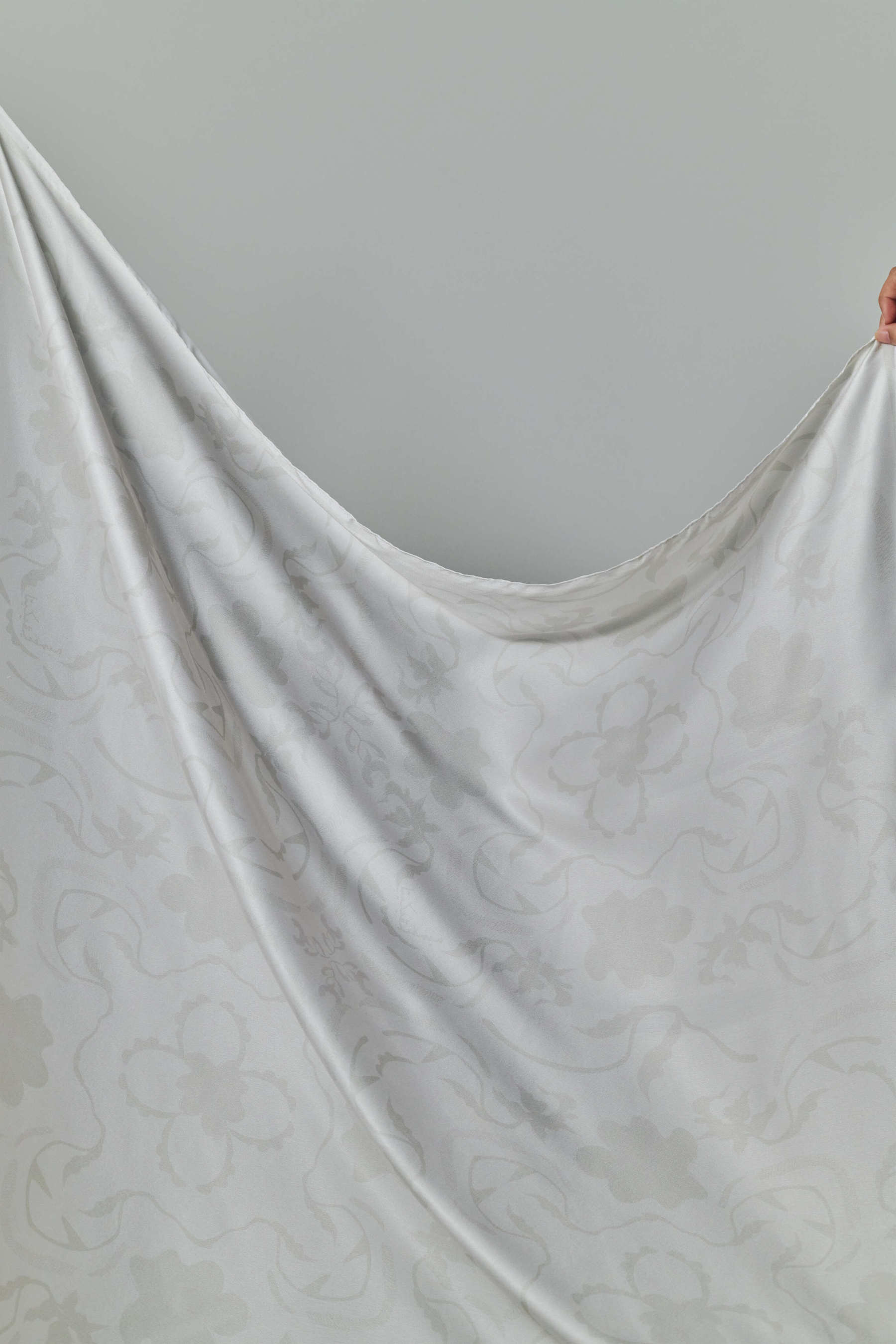 Hanna Ivory Satin Square Scarf