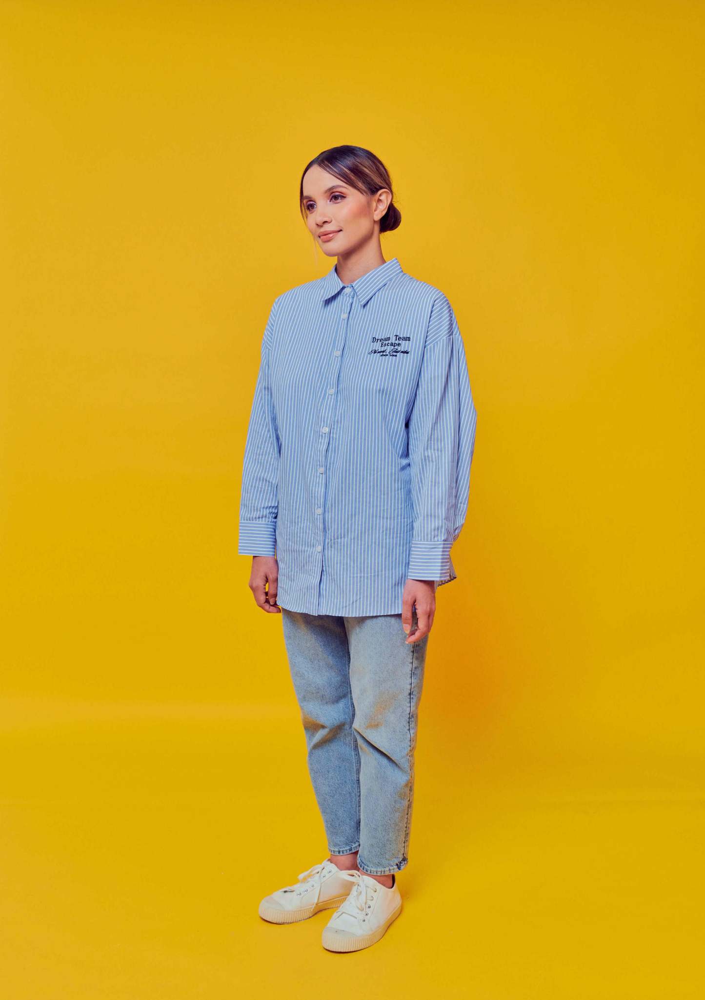 Dream Team Blue Oversized Striped Shirt