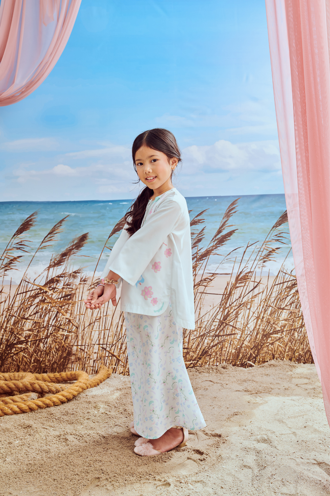 Mini Hanna White Kurung