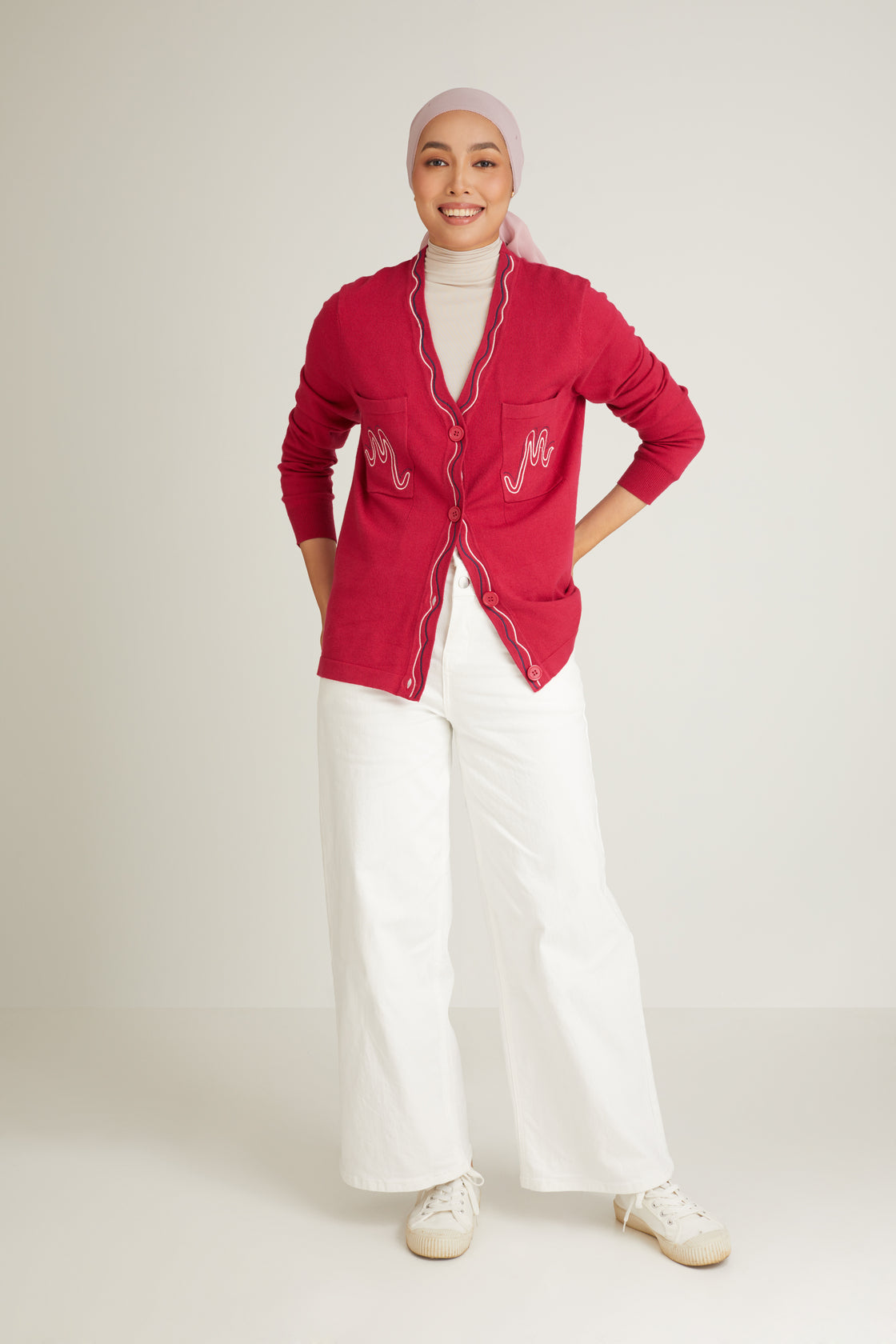 Chéri Fuchsia Wool Cardigan for Women
