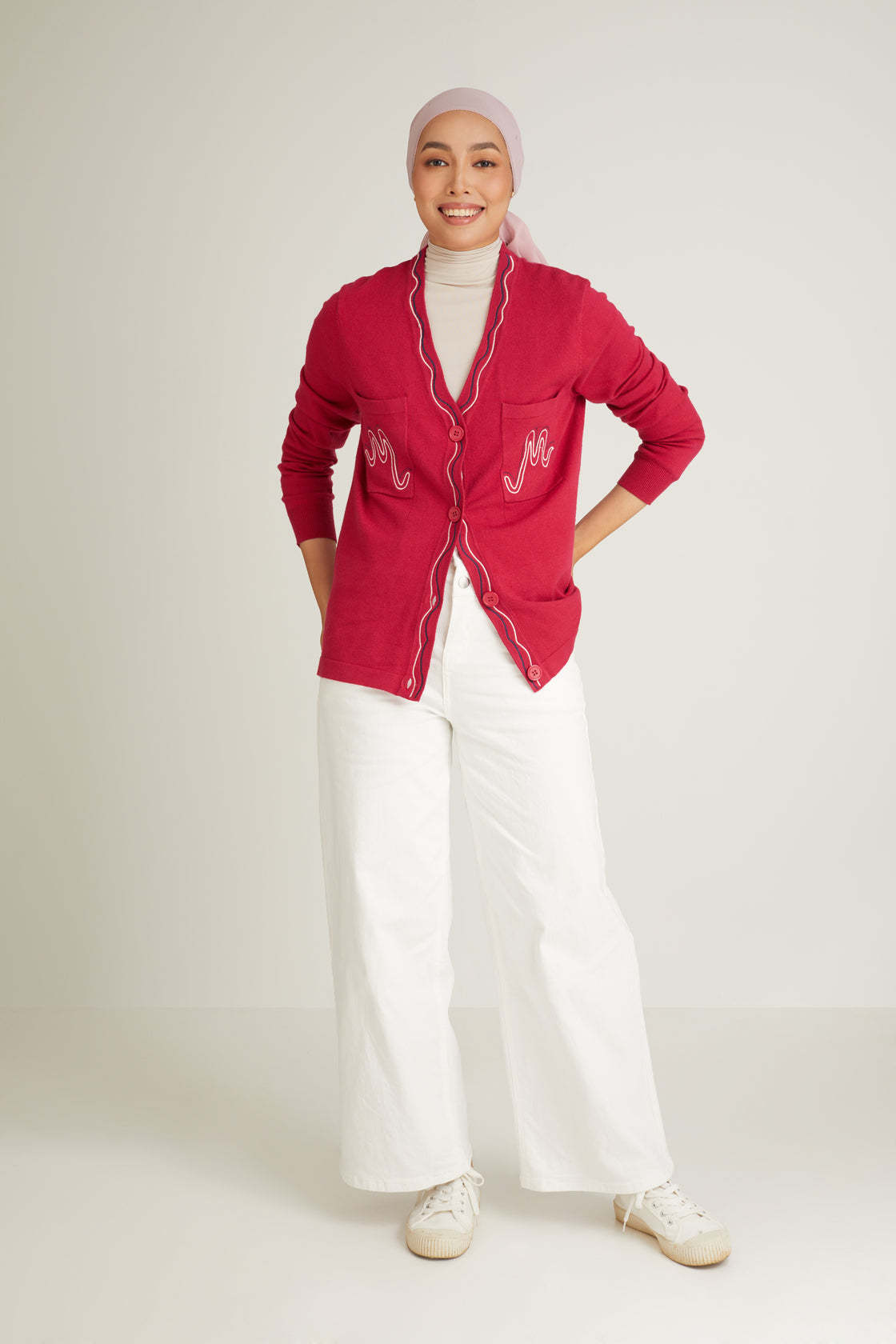 Chéri Fuchsia Wool Cardigan for Women