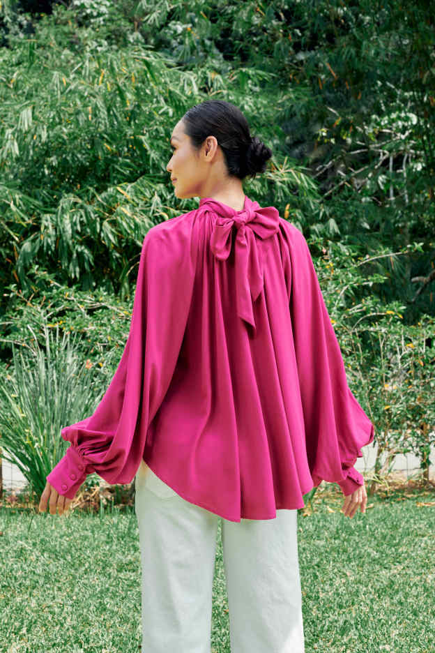 Elsie Magenta Long Sleeve Top