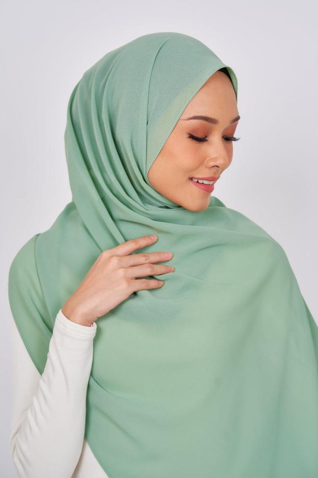 Women's Chiffon Shawl in Sage Green
