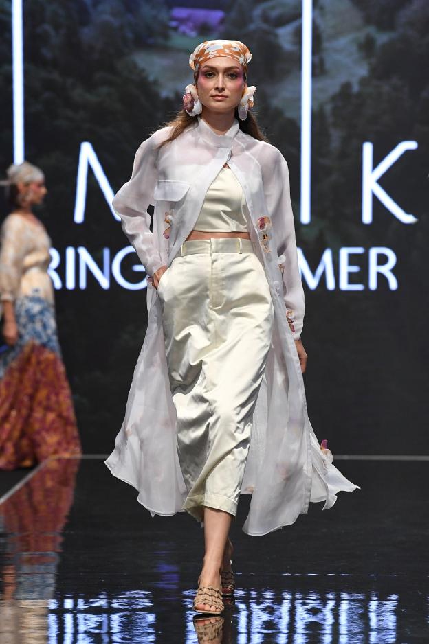 Embellished Sheer Longline Maxi Coat - Mimpikita