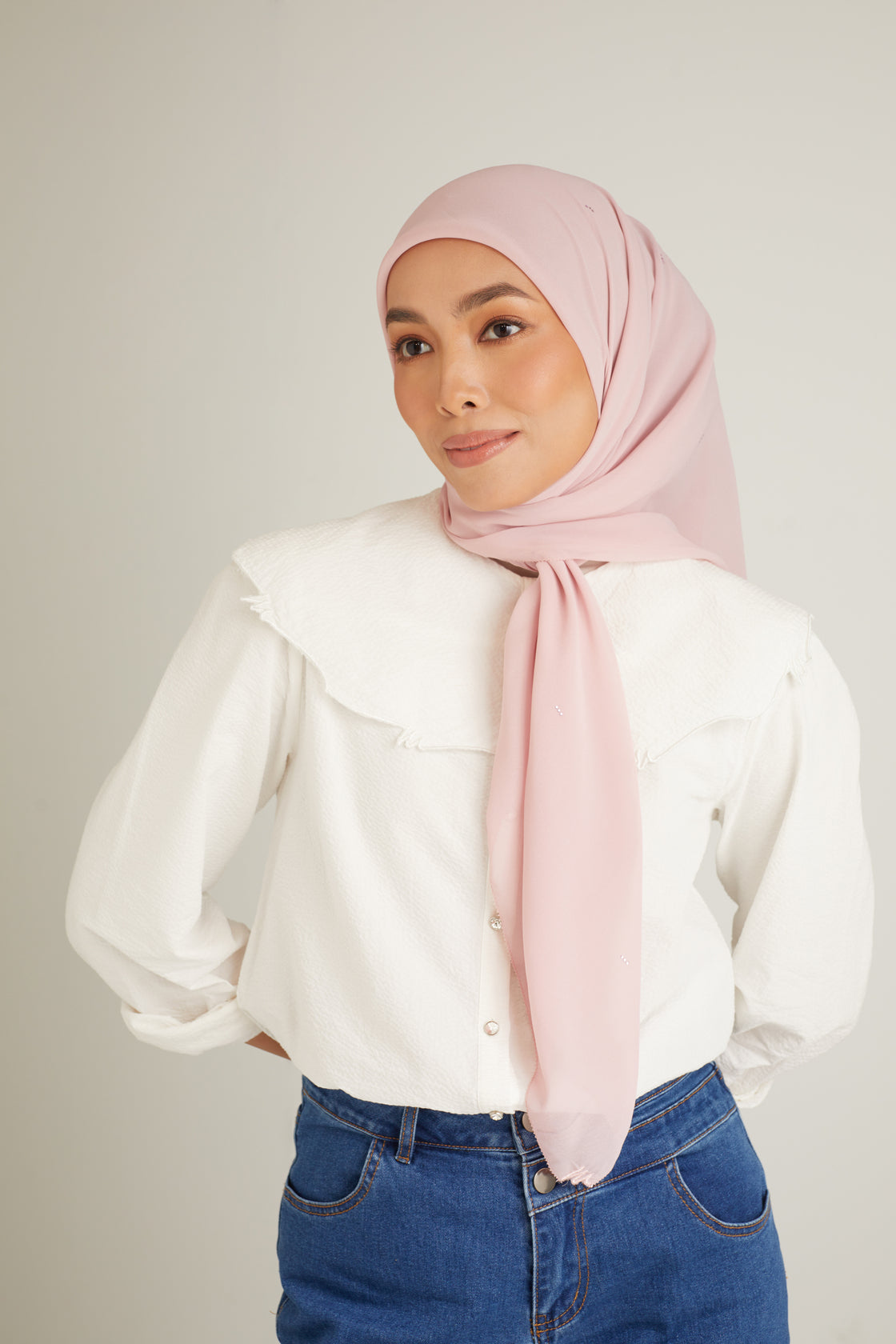 Clara Dusty Pink Head Scarf 