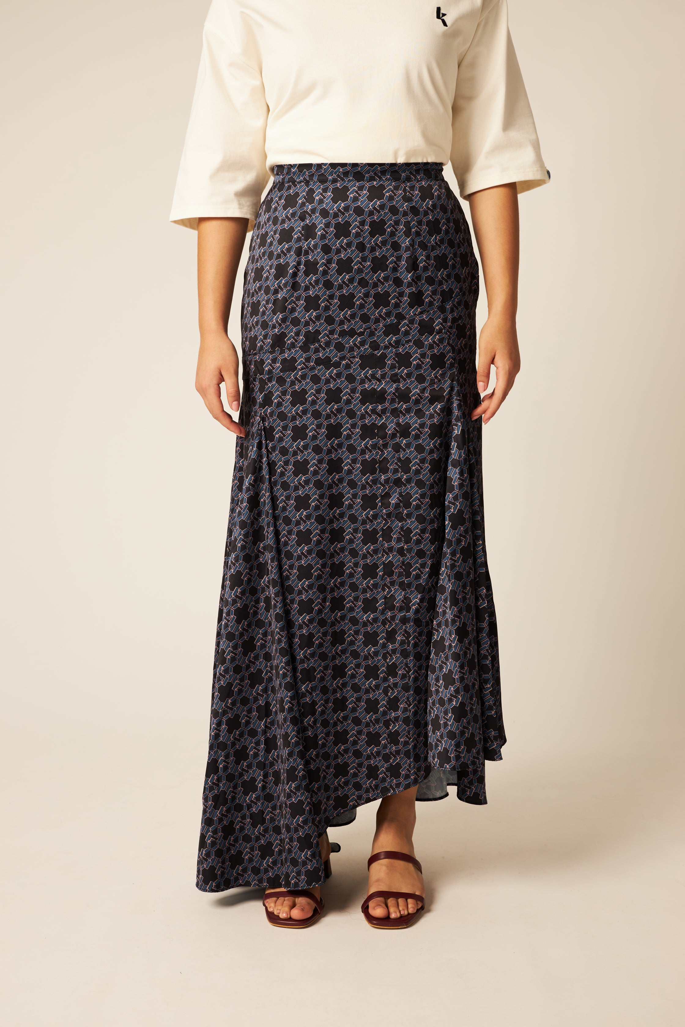 Serena Black Asymmetrical Skirt