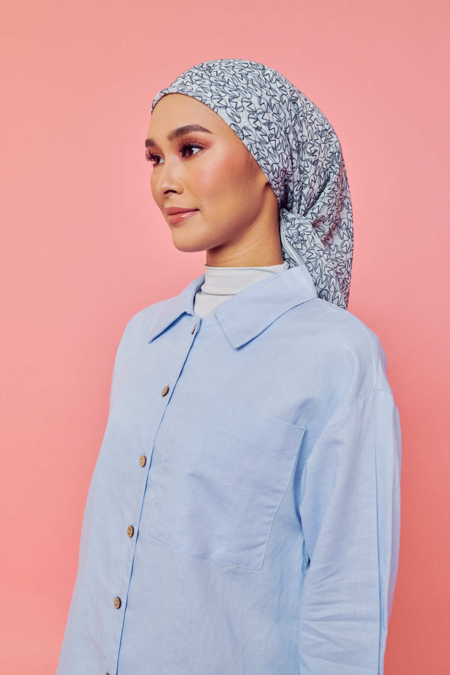Rhu Soft Blue Linen Long Sleeve Shirt