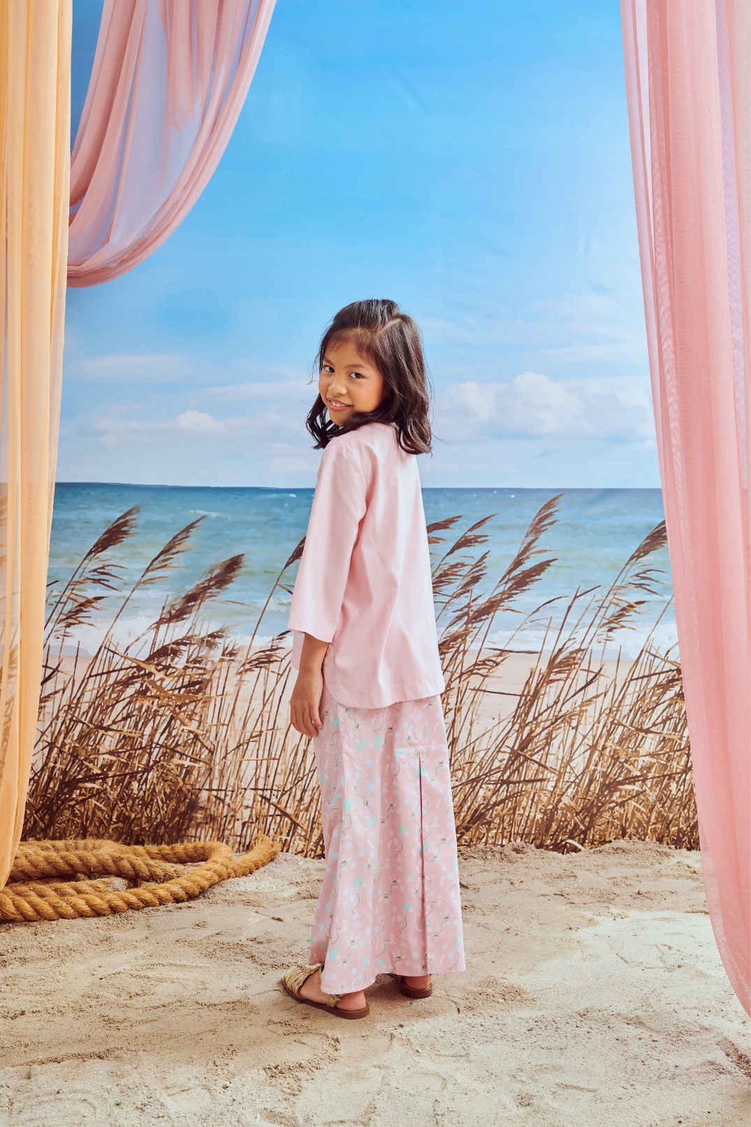 Mini Hanna Soft Pink Kurung