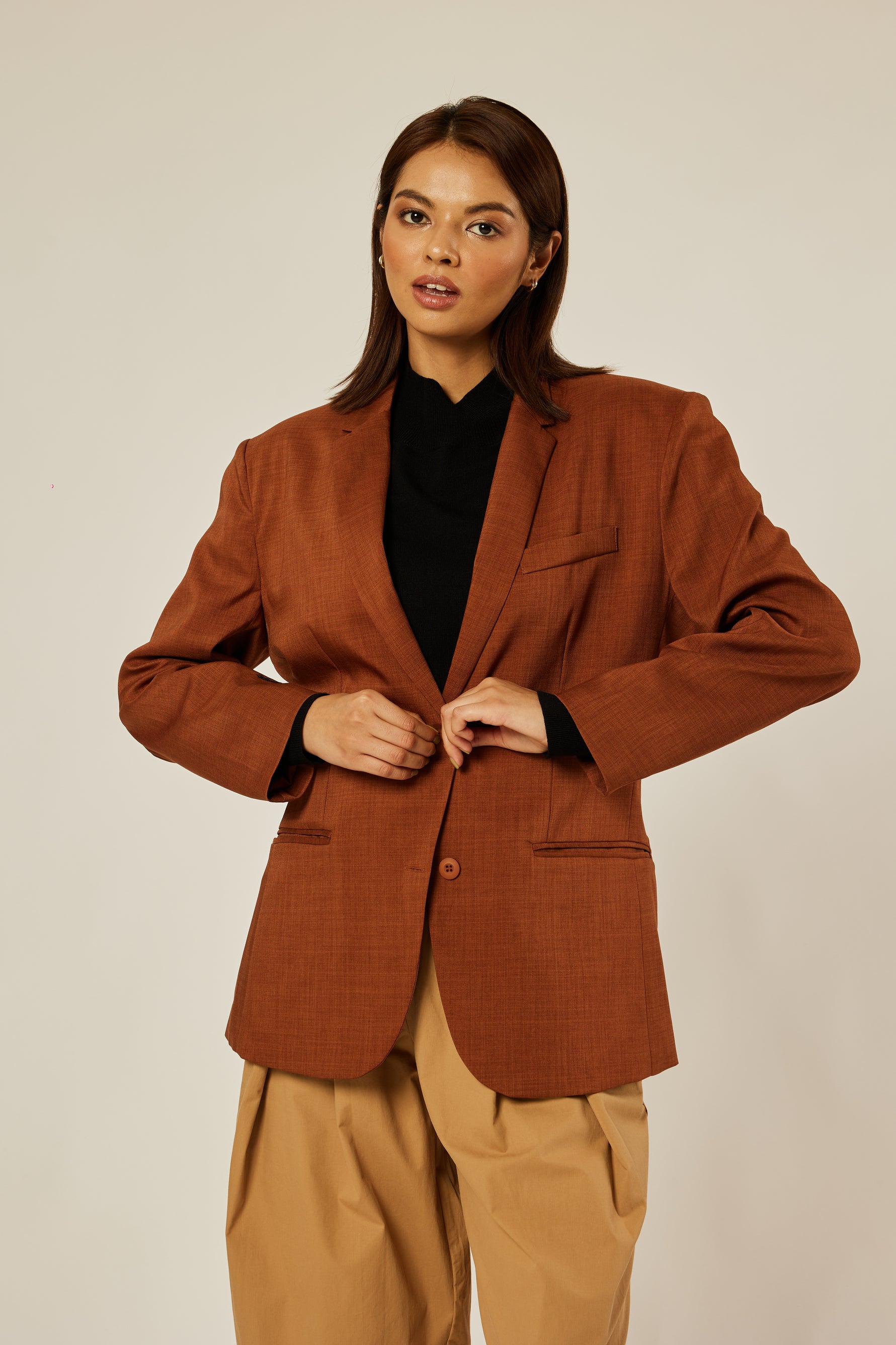 kamekiti Buy Camille Brown Oversized Blazer | Mimpikita