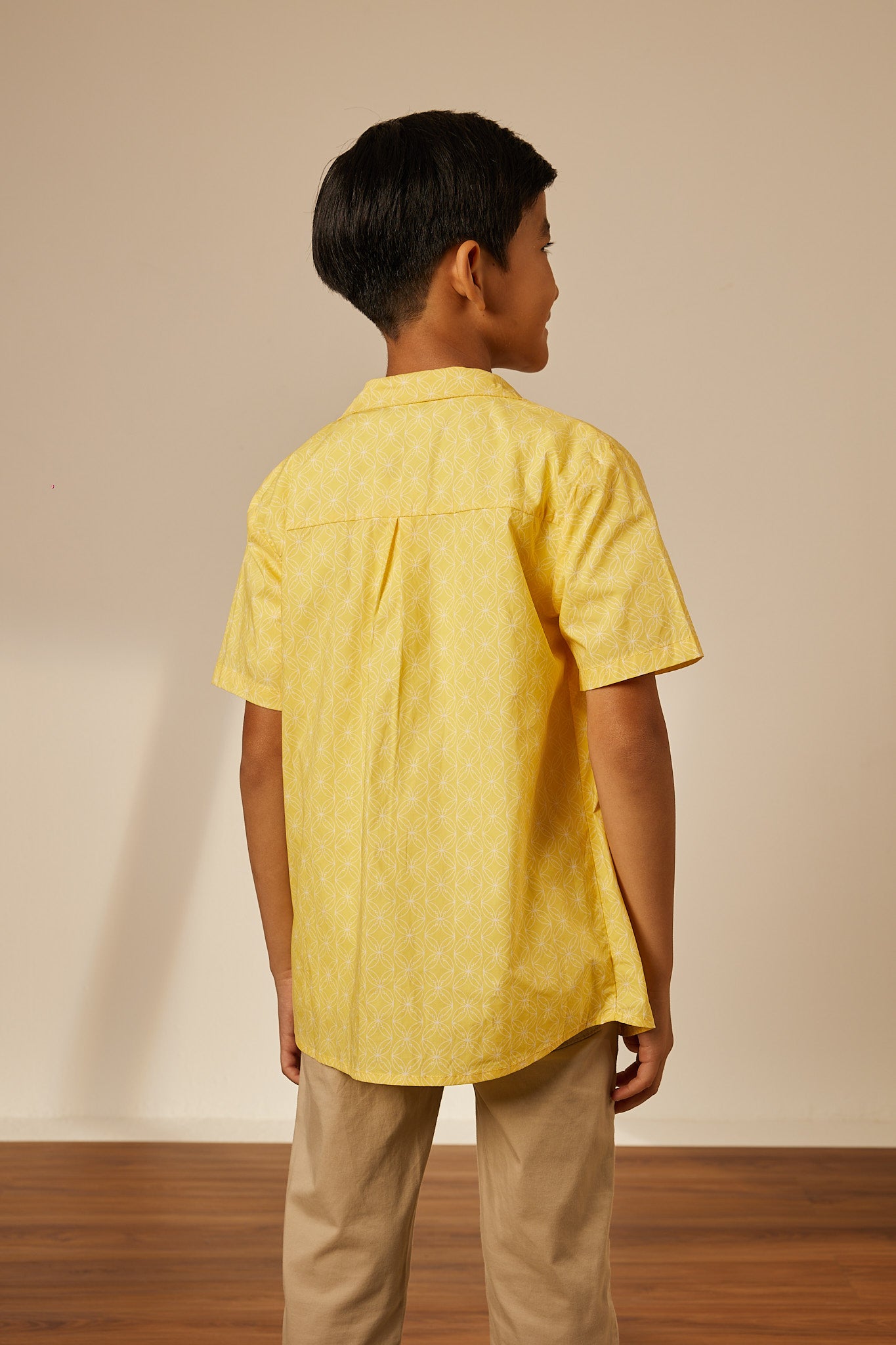 Mini Andika Yellow Collared Button-Up Shirt