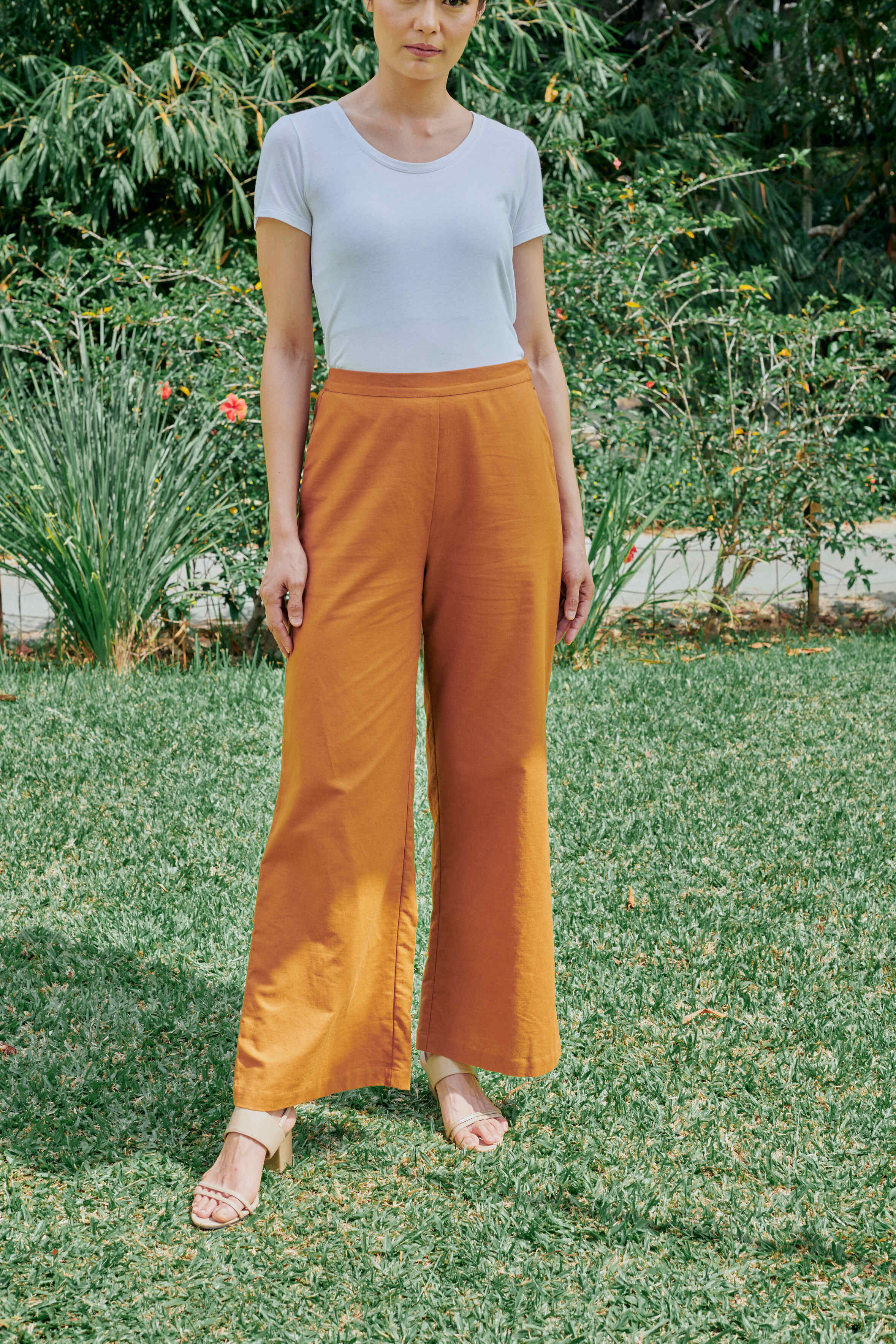 Shea Brown Linen Pants for Women