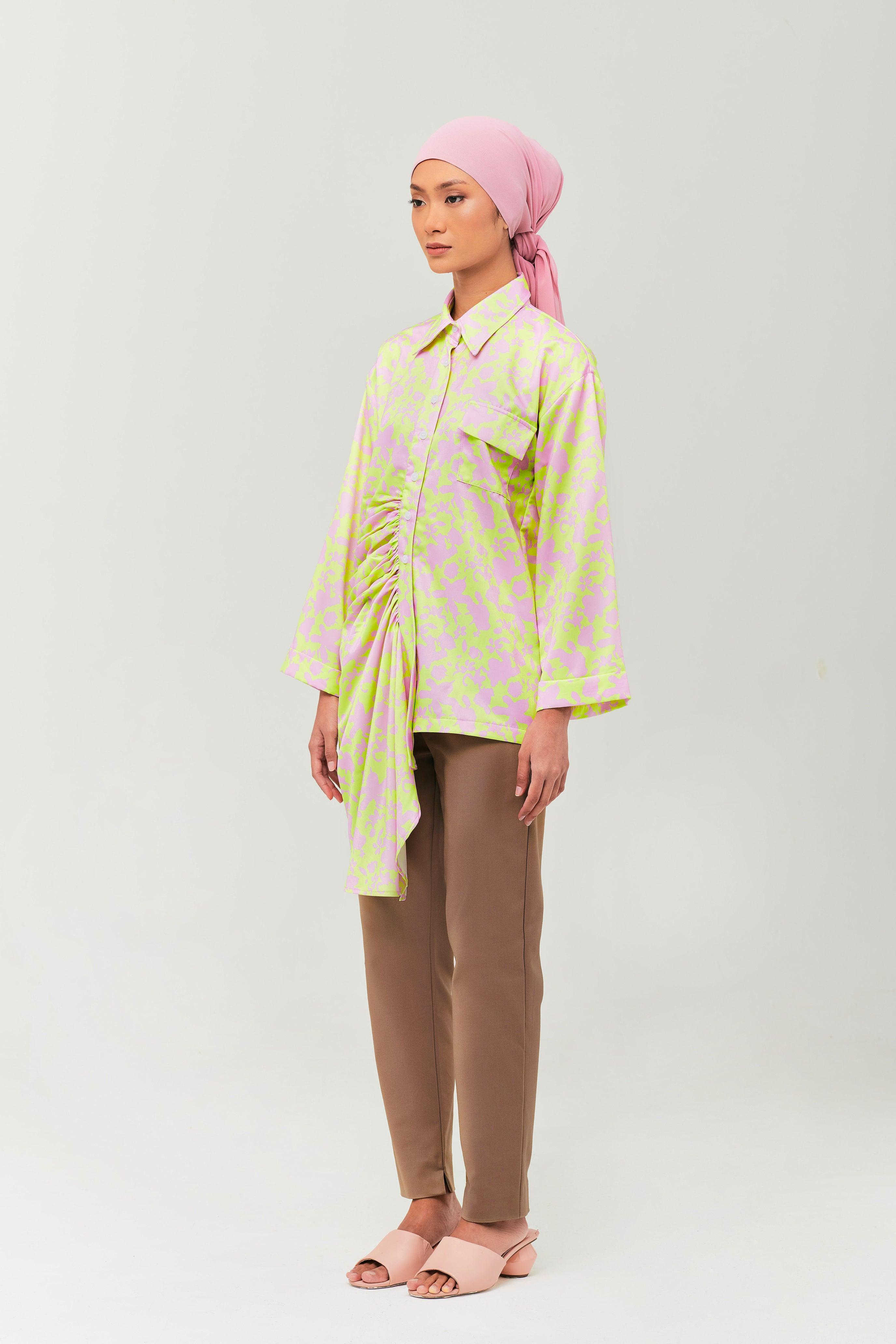 Lime Daffodil Ruched Top - Mimpikita