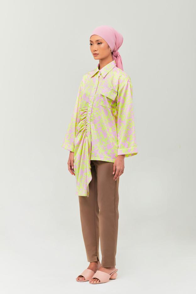 Lime Daffodil Ruched Top - Mimpikita