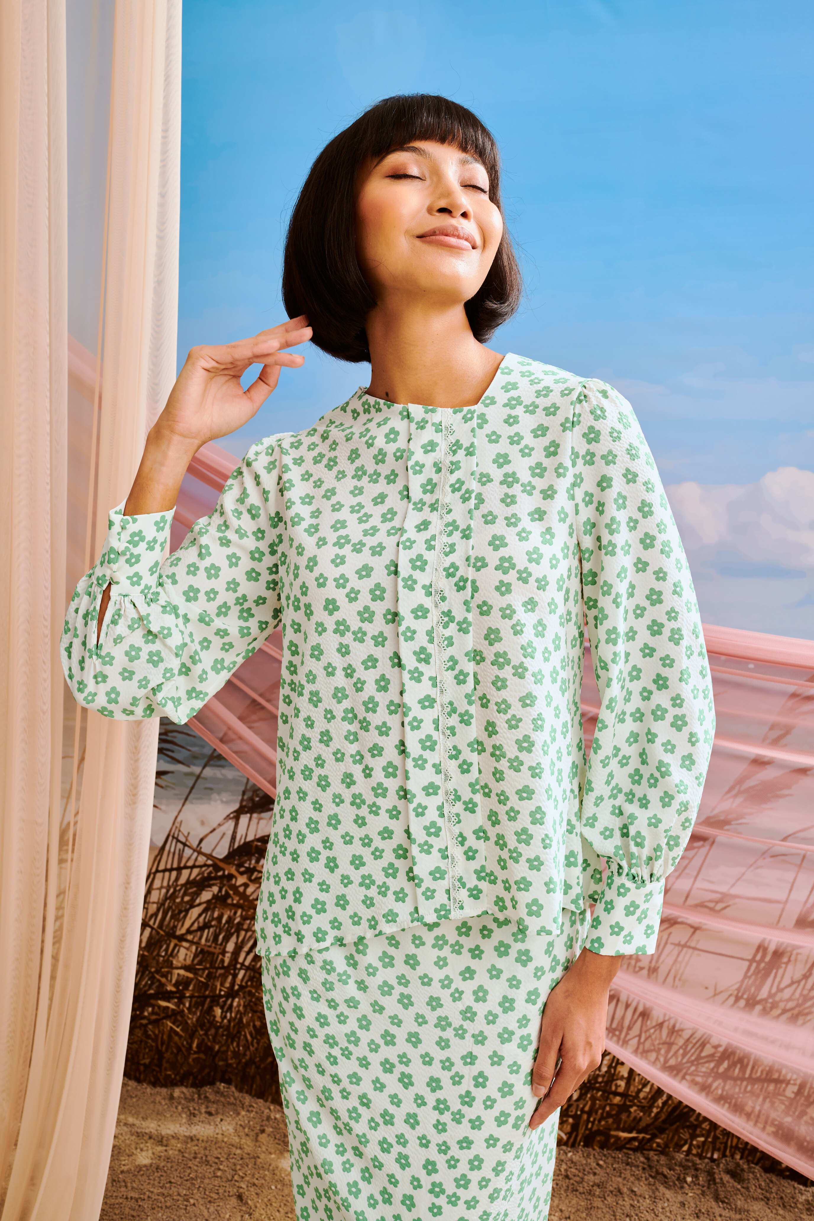 Indah Biased Baju Kurung Set