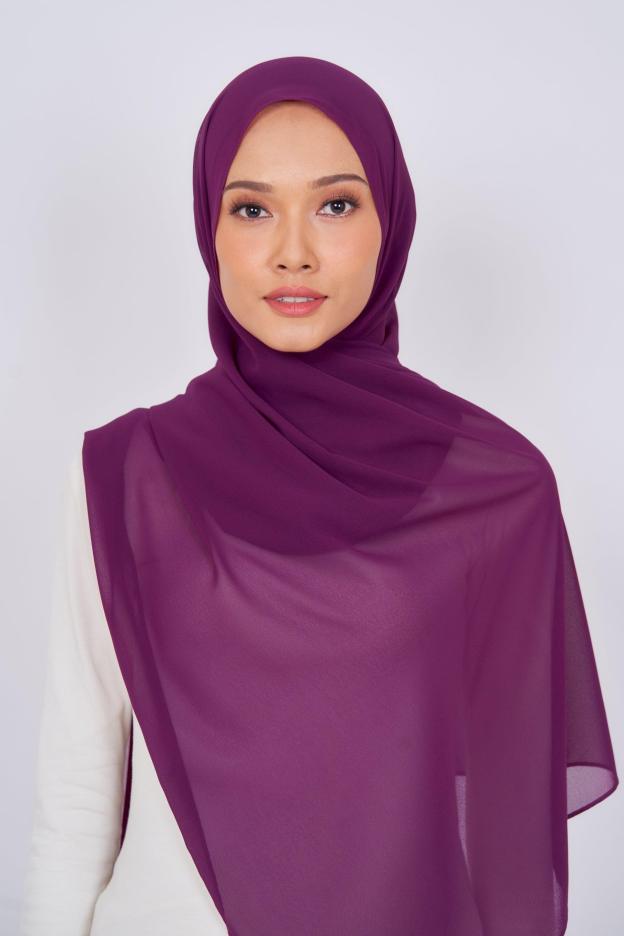 Women's  Chiffon Shawl in Burgundy